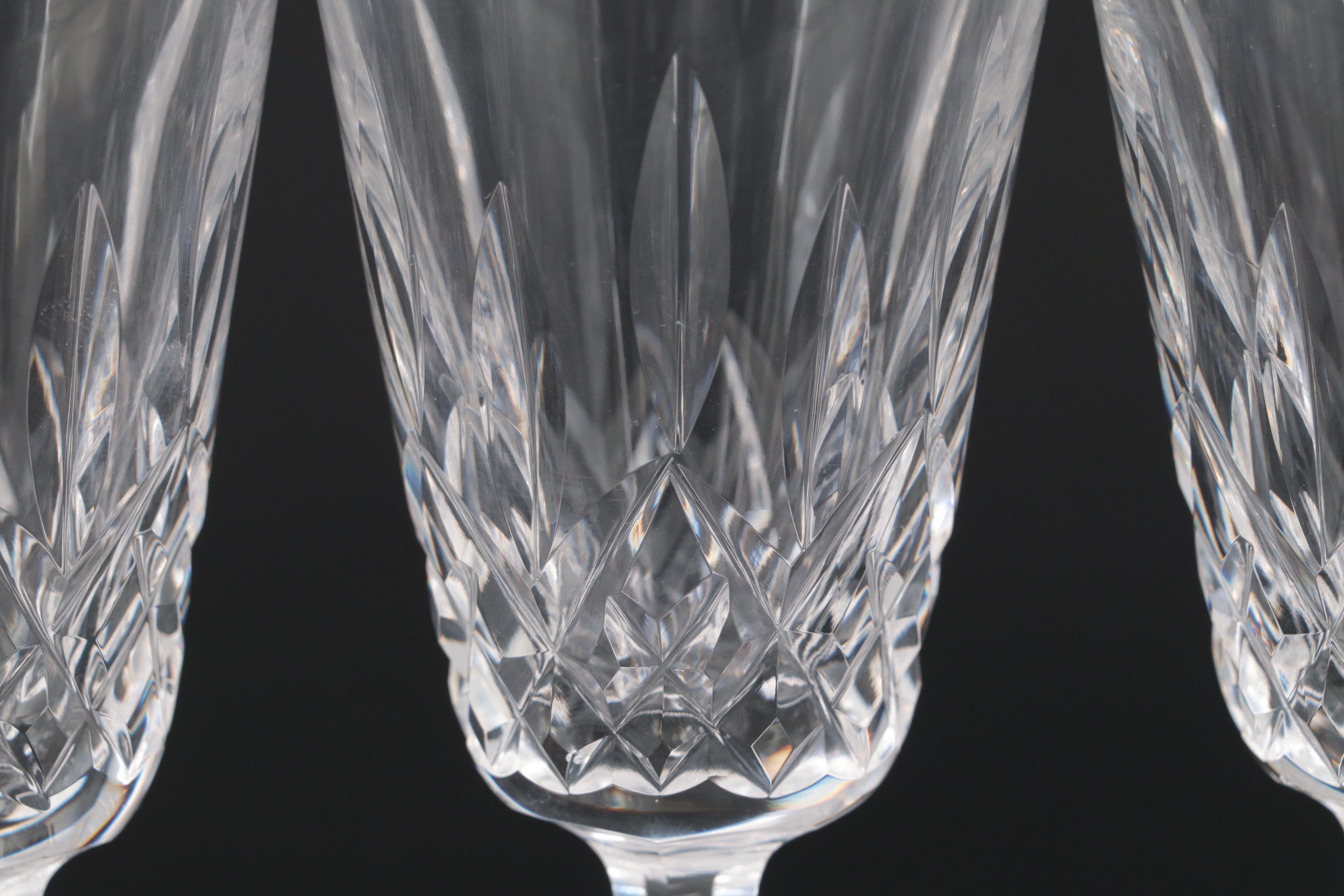 Waterford "Lismore" Crystal Sherry and Wine Glasses
