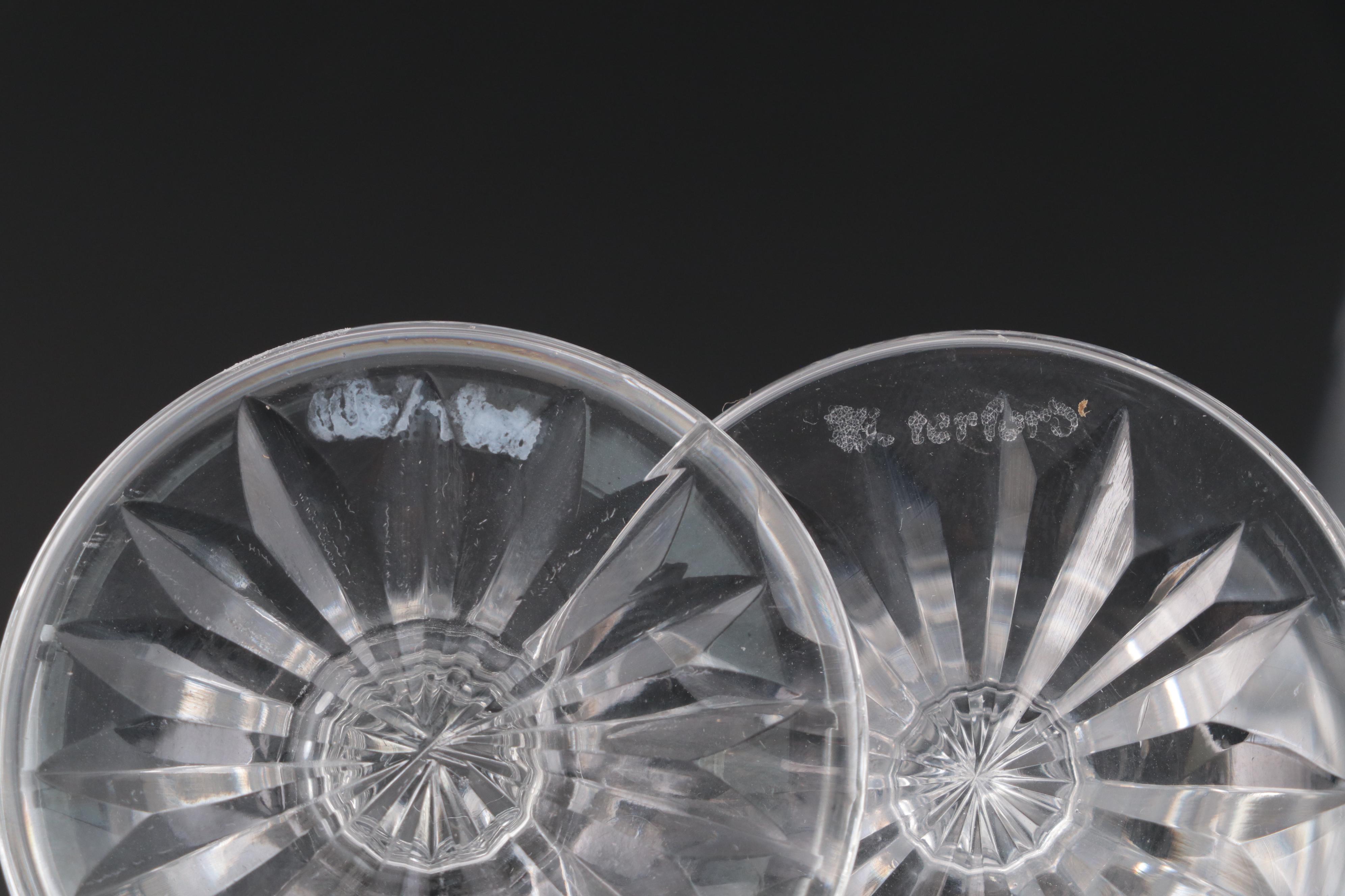 Waterford "Lismore" Crystal Sherry and Wine Glasses