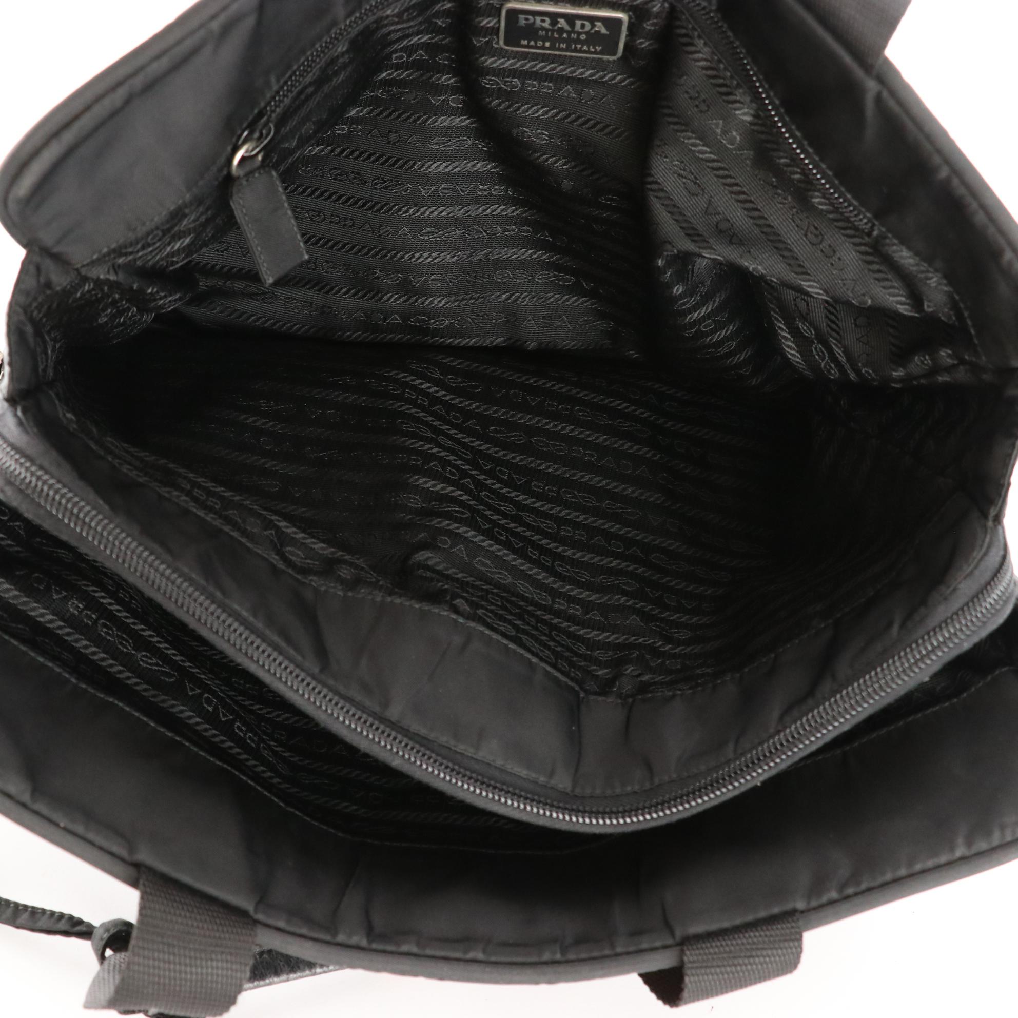 Prada Tessuto Nylon Tote with Leather Accents