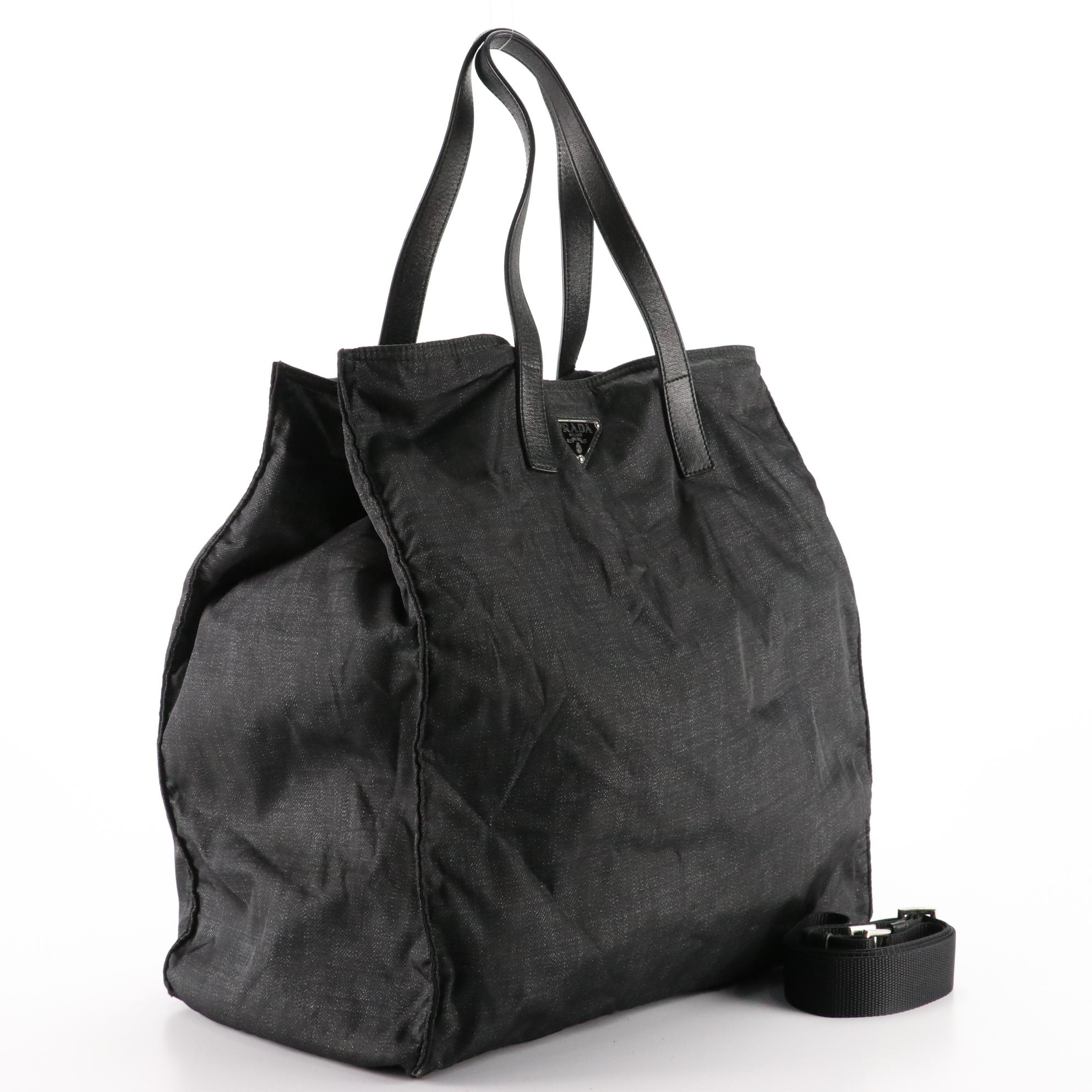 Prada Tessuto Nylon Convertible Bag with Saffiano Leather Trim