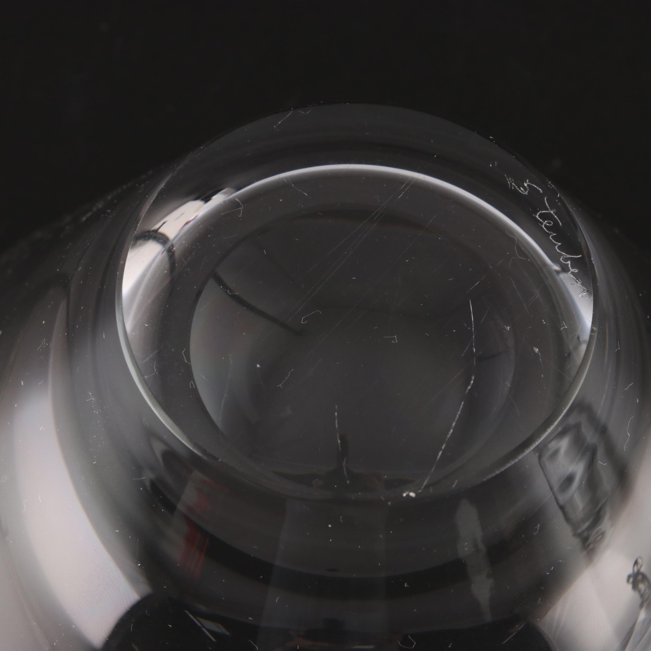 Steuben Art Glass Ram's Head Covered Candy Dish, Mid/Late 20th Century