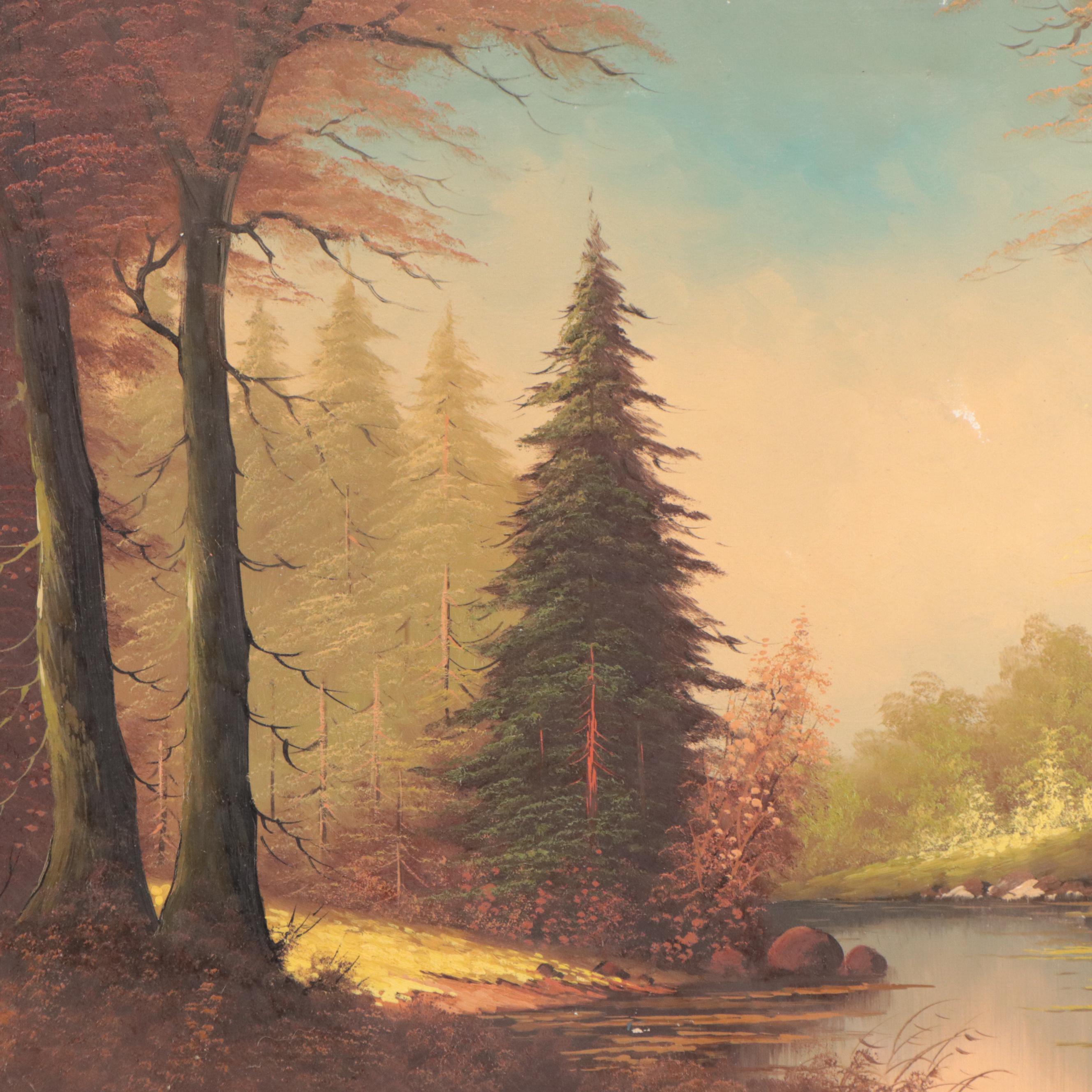 Oil Painting of Forest Landscape