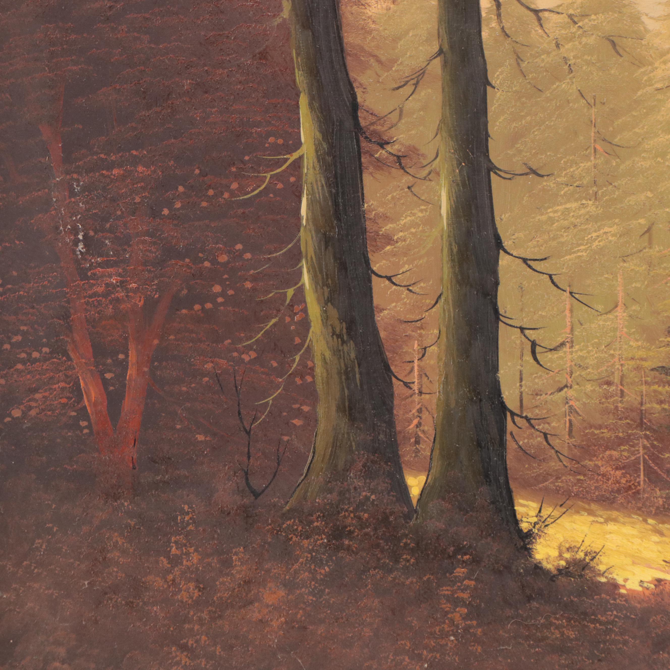 Oil Painting of Forest Landscape