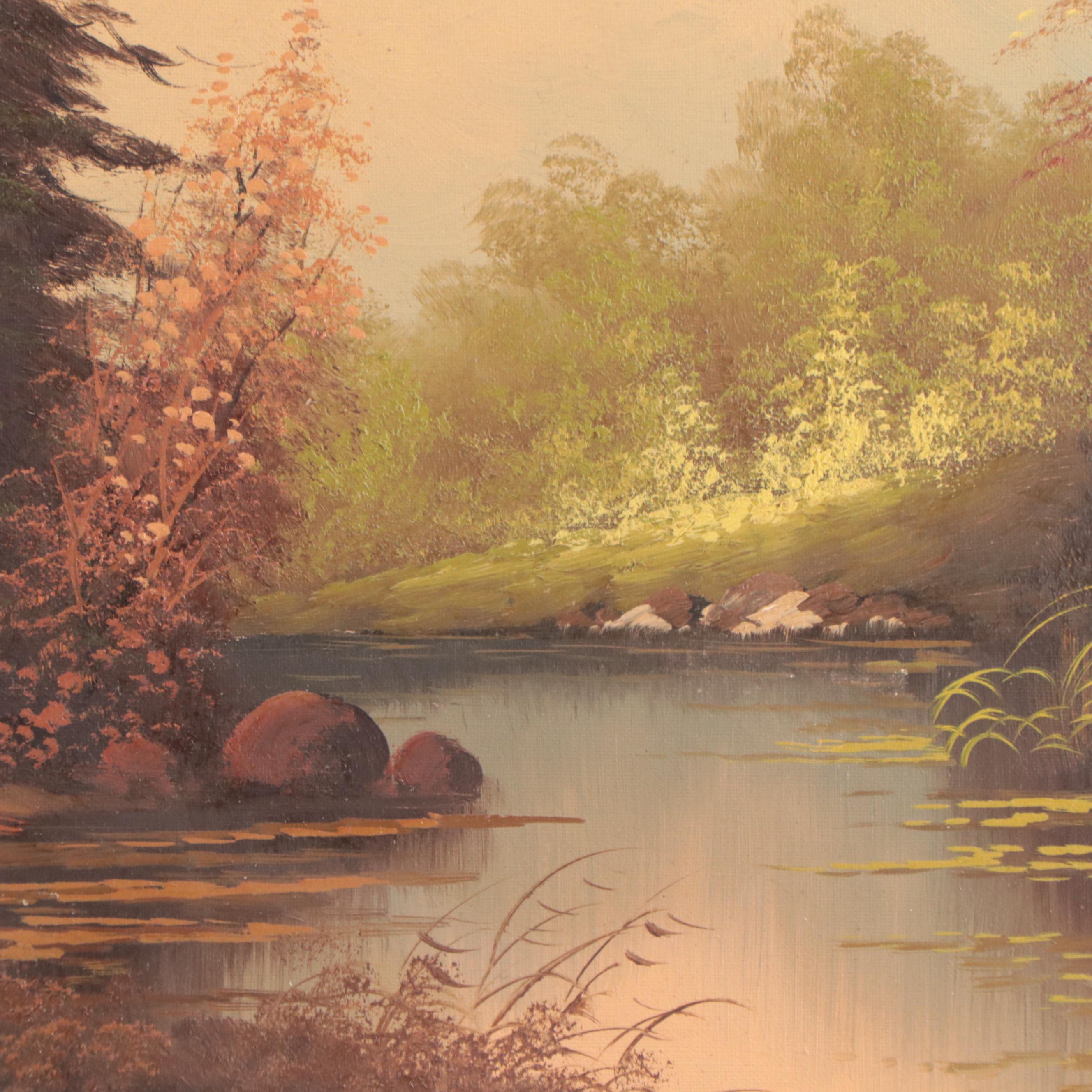 Oil Painting of Forest Landscape