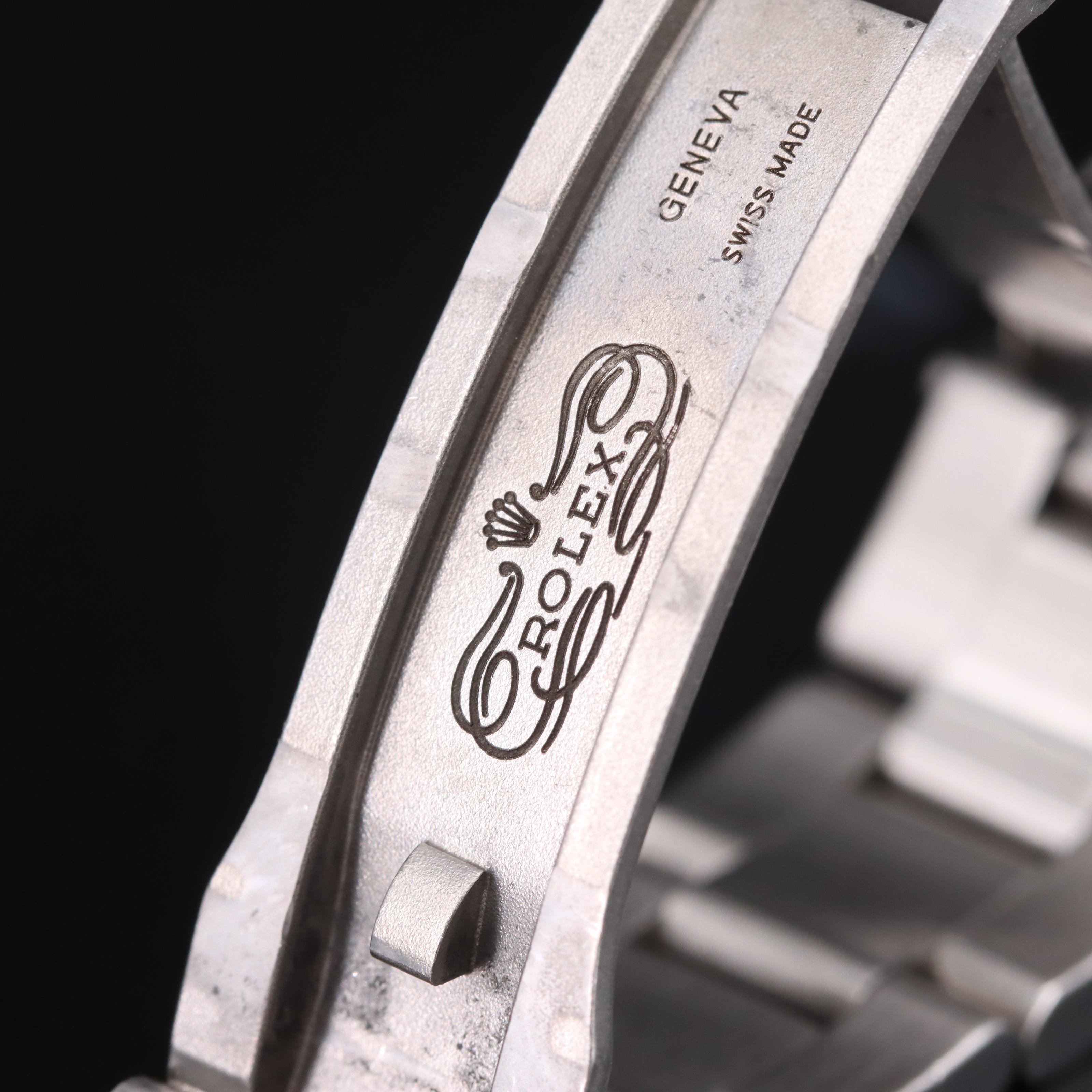 Rolex Oyster Perpetual Black Arabic and Blue Markers Dial Watch