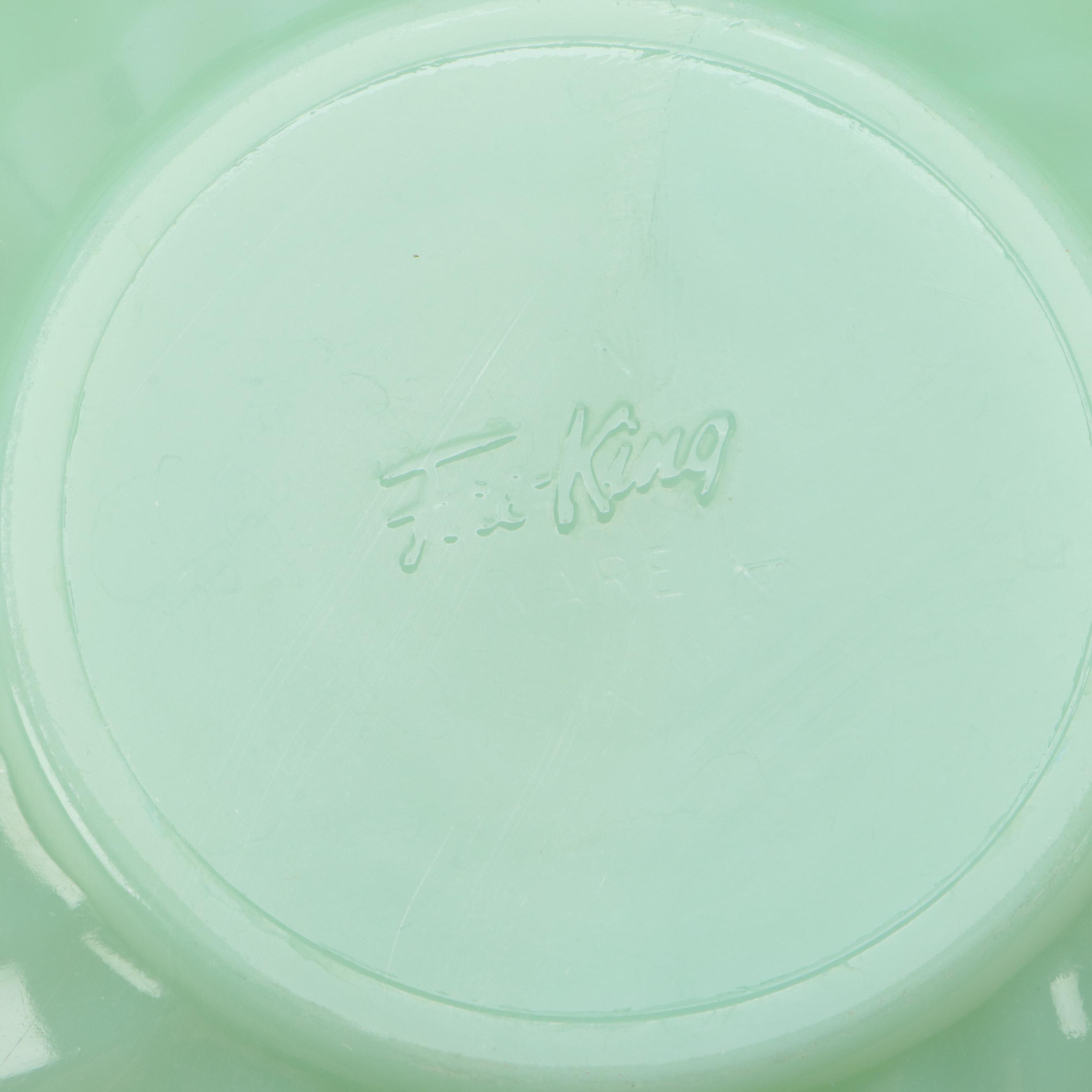 Anchor Hocking Fire King "Swirl Jadeite Shell" Mixing Bowls, 1960s