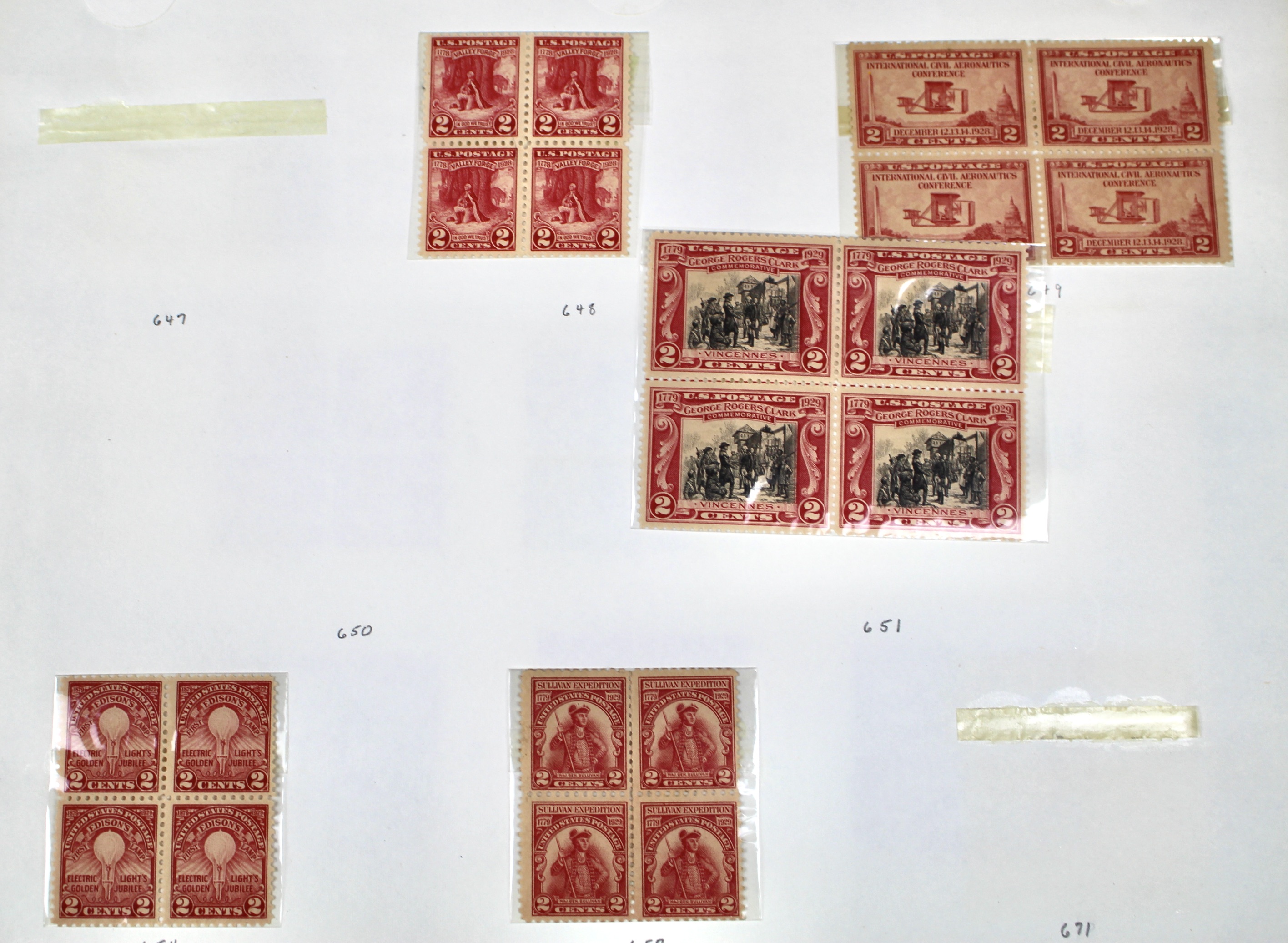 Earlier Collection of U.S. Postage Stamp Blocks and Plate Blocks, 1920s-1940s