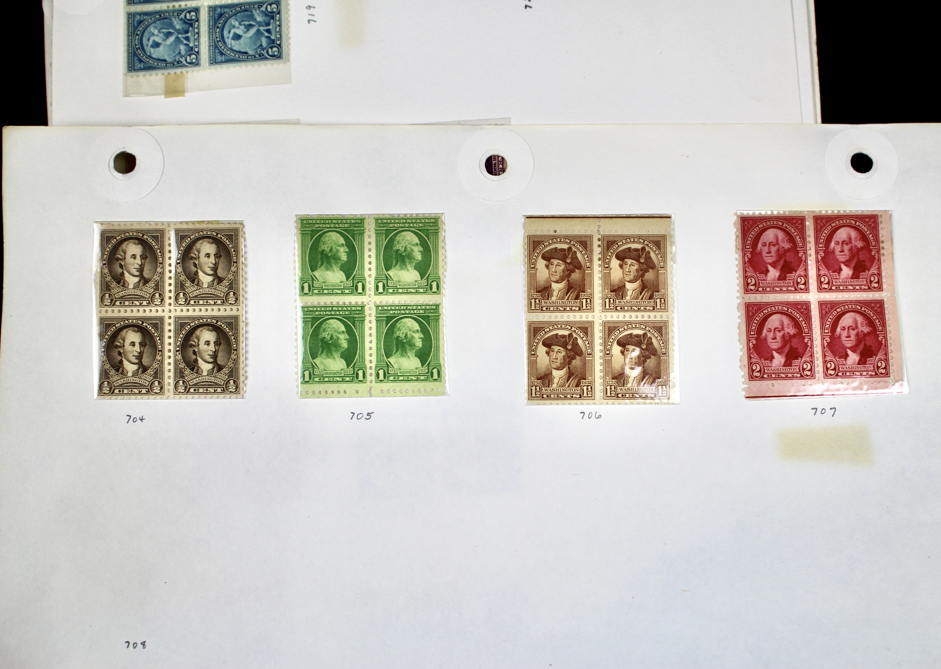 Earlier Collection of U.S. Postage Stamp Blocks and Plate Blocks, 1920s-1940s