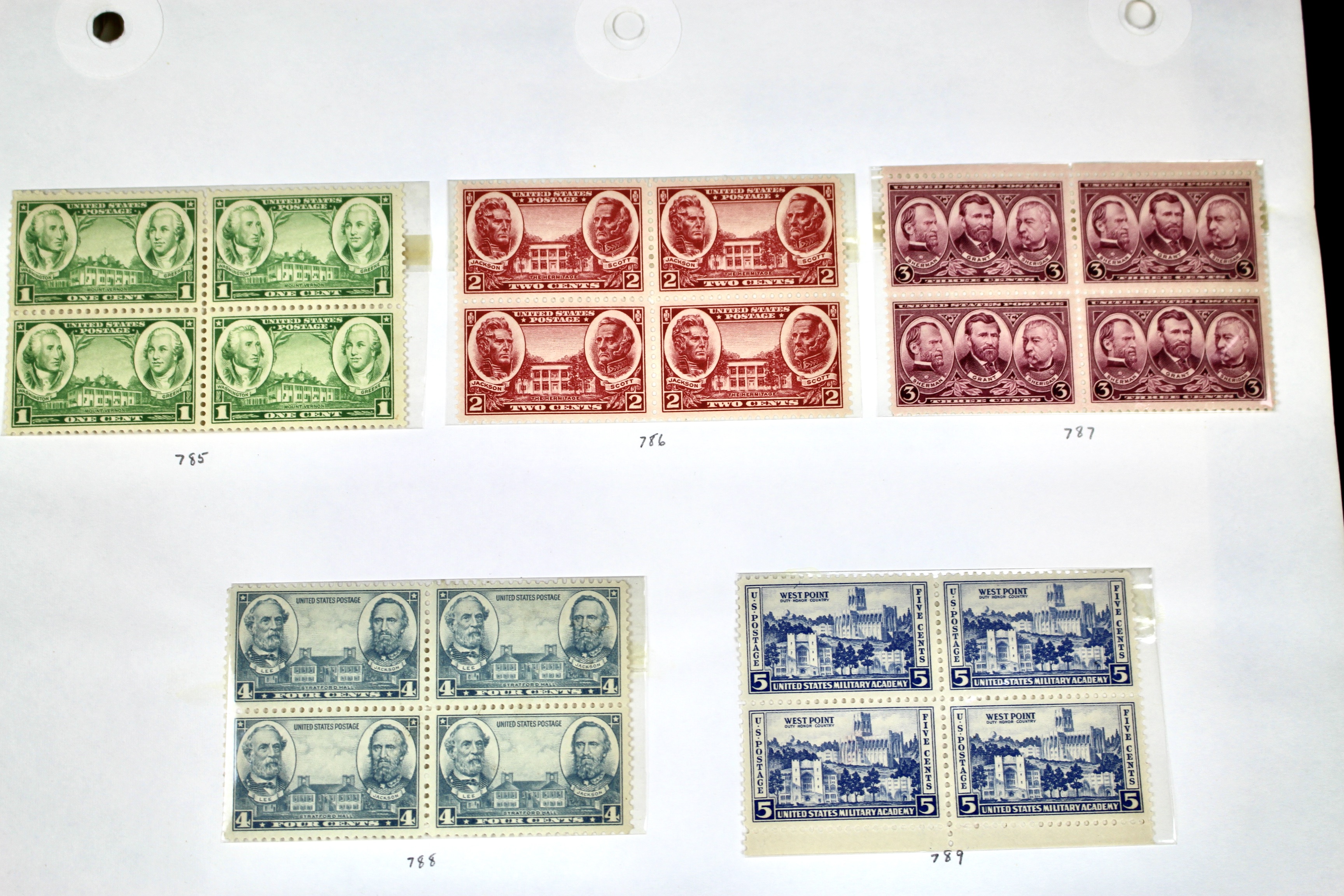 Earlier Collection of U.S. Postage Stamp Blocks and Plate Blocks, 1920s-1940s