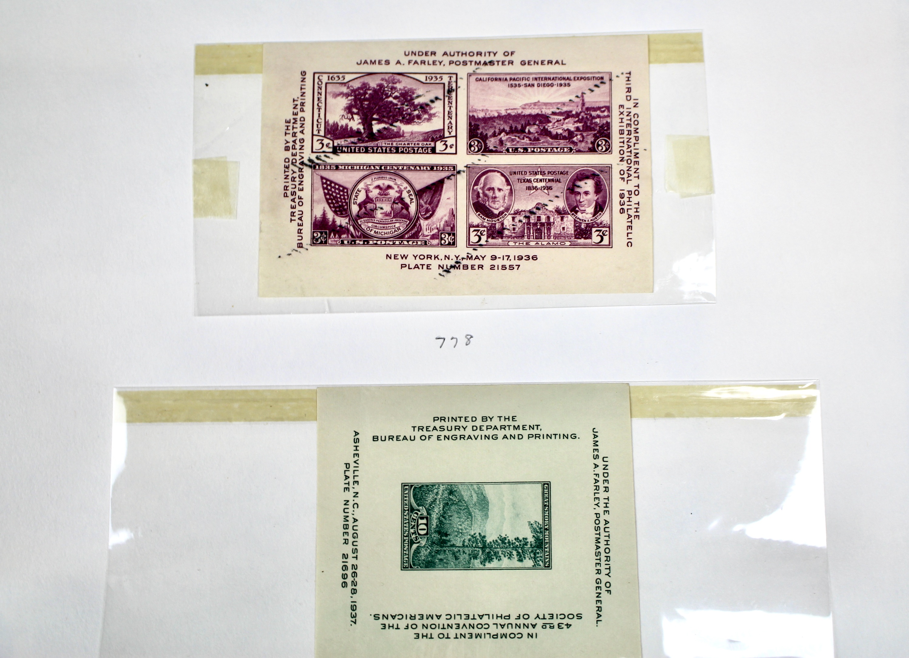 Earlier Collection of U.S. Postage Stamp Blocks and Plate Blocks, 1920s-1940s