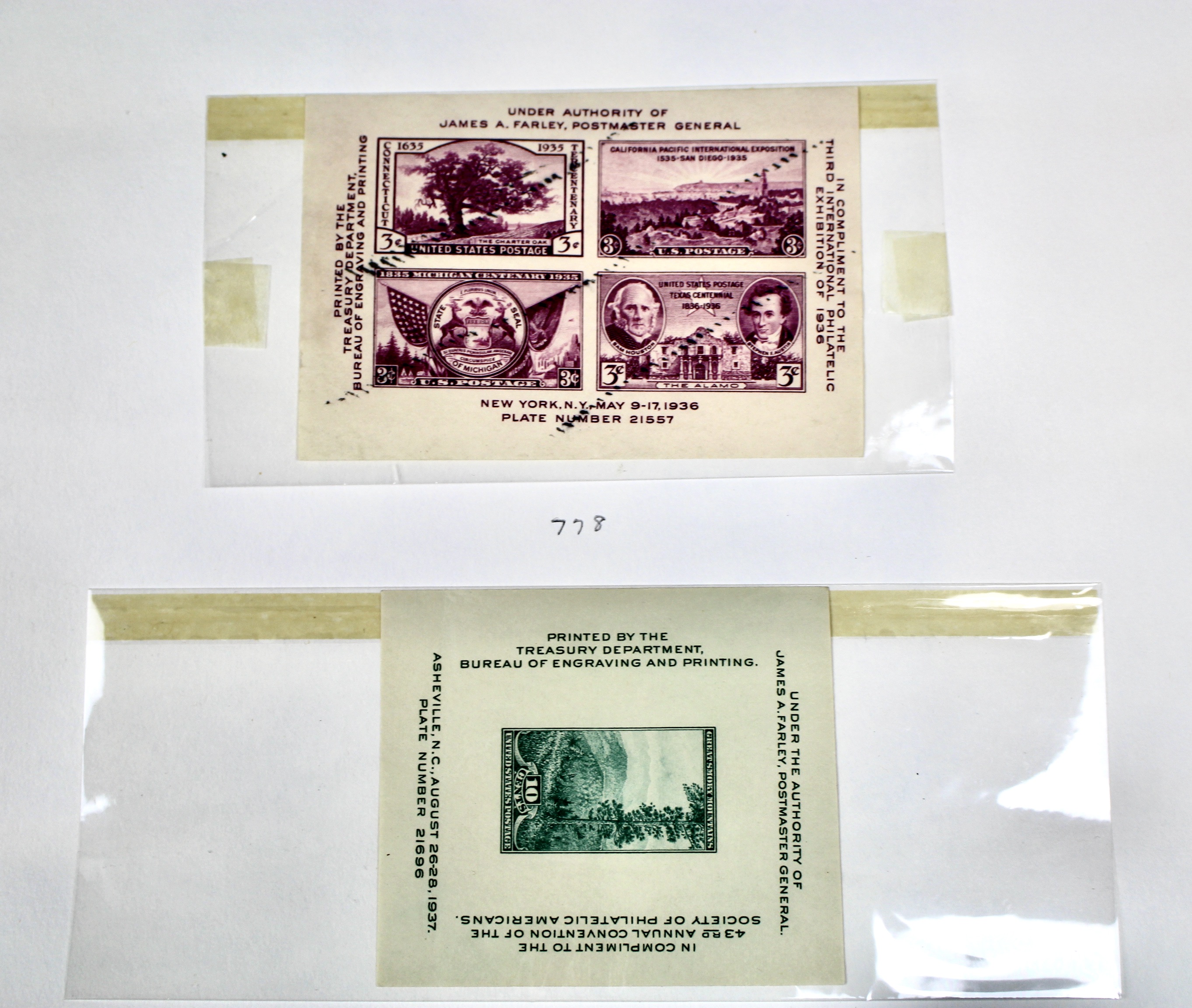 Earlier Collection of U.S. Postage Stamp Blocks and Plate Blocks, 1920s-1940s