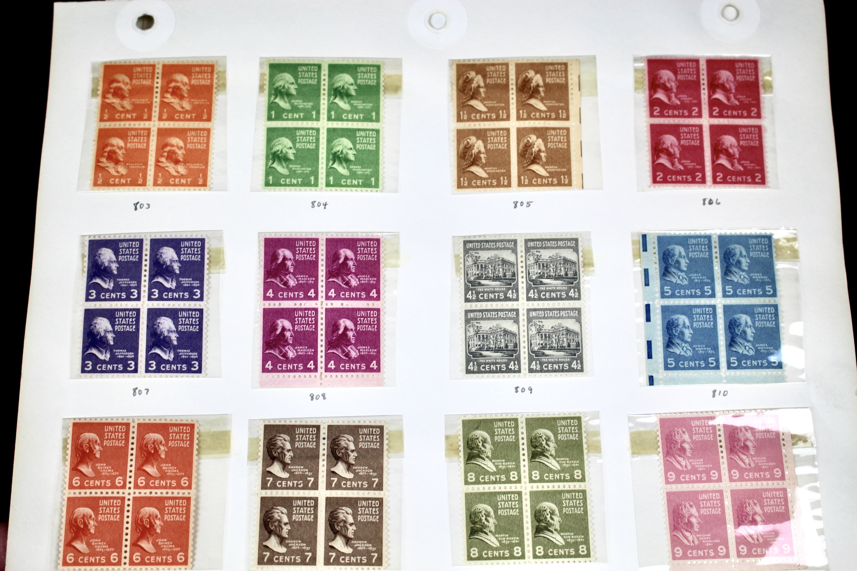 Earlier Collection of U.S. Postage Stamp Blocks and Plate Blocks, 1920s-1940s