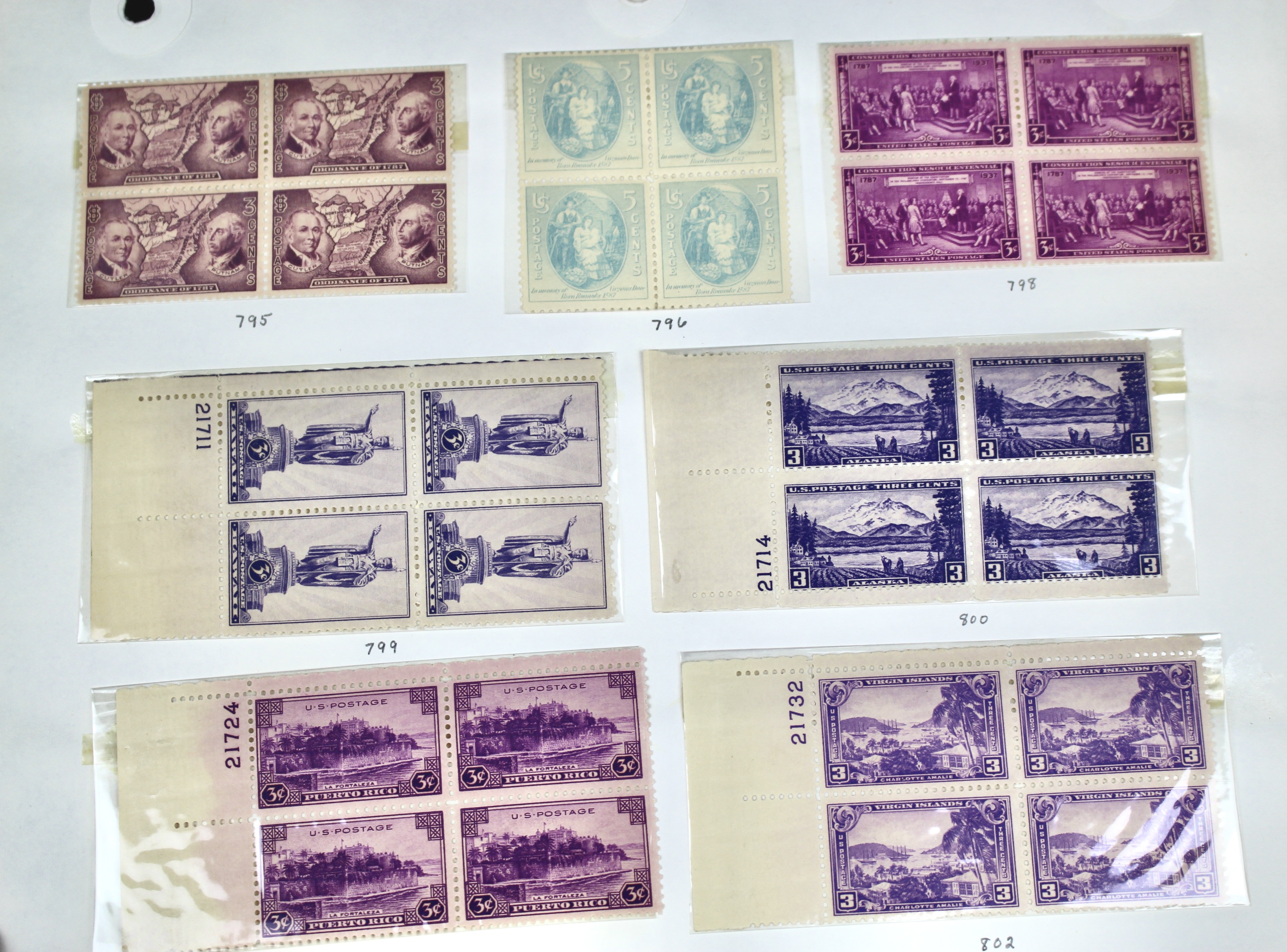 Earlier Collection of U.S. Postage Stamp Blocks and Plate Blocks, 1920s-1940s