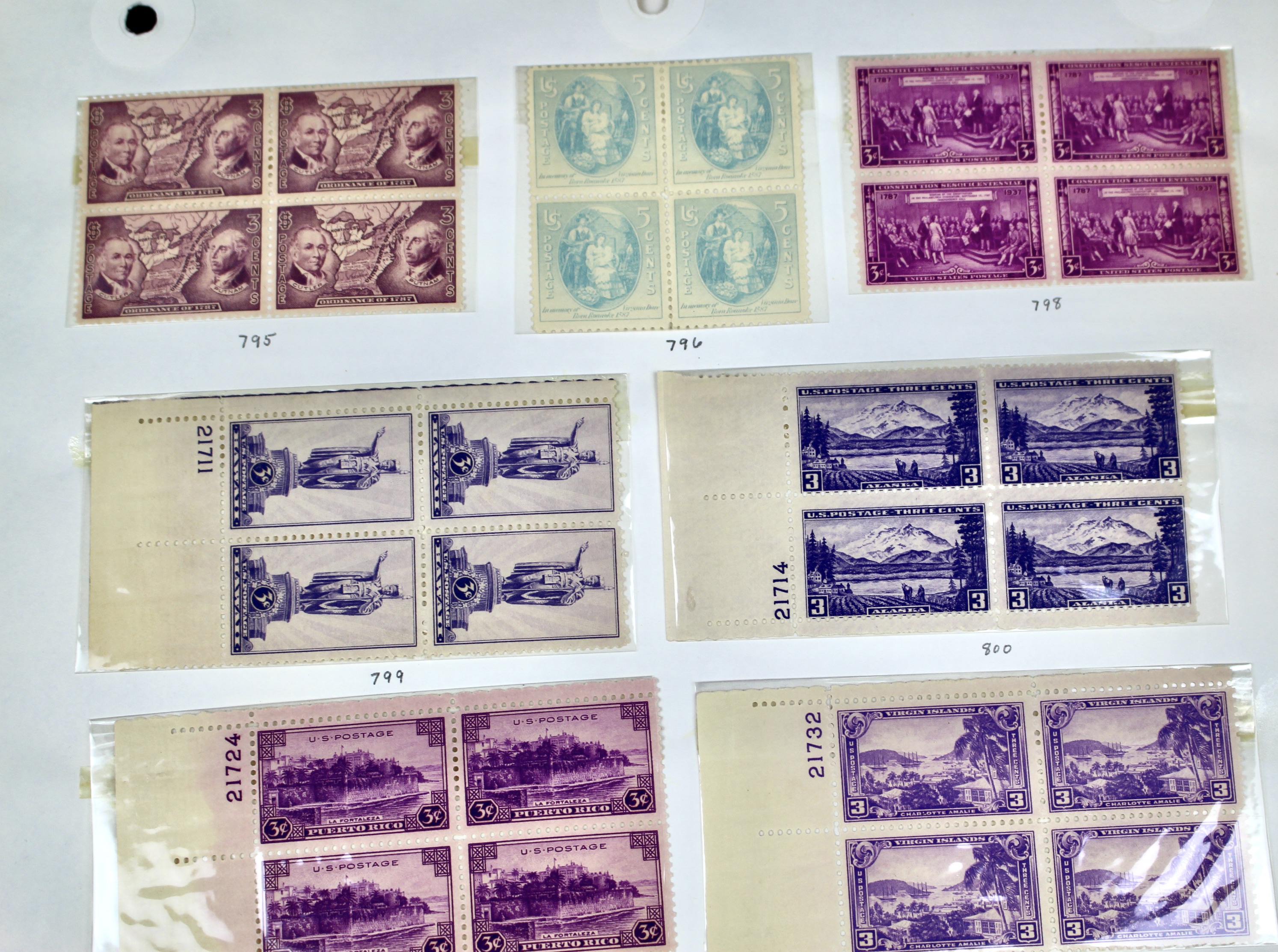 Earlier Collection of U.S. Postage Stamp Blocks and Plate Blocks, 1920s-1940s
