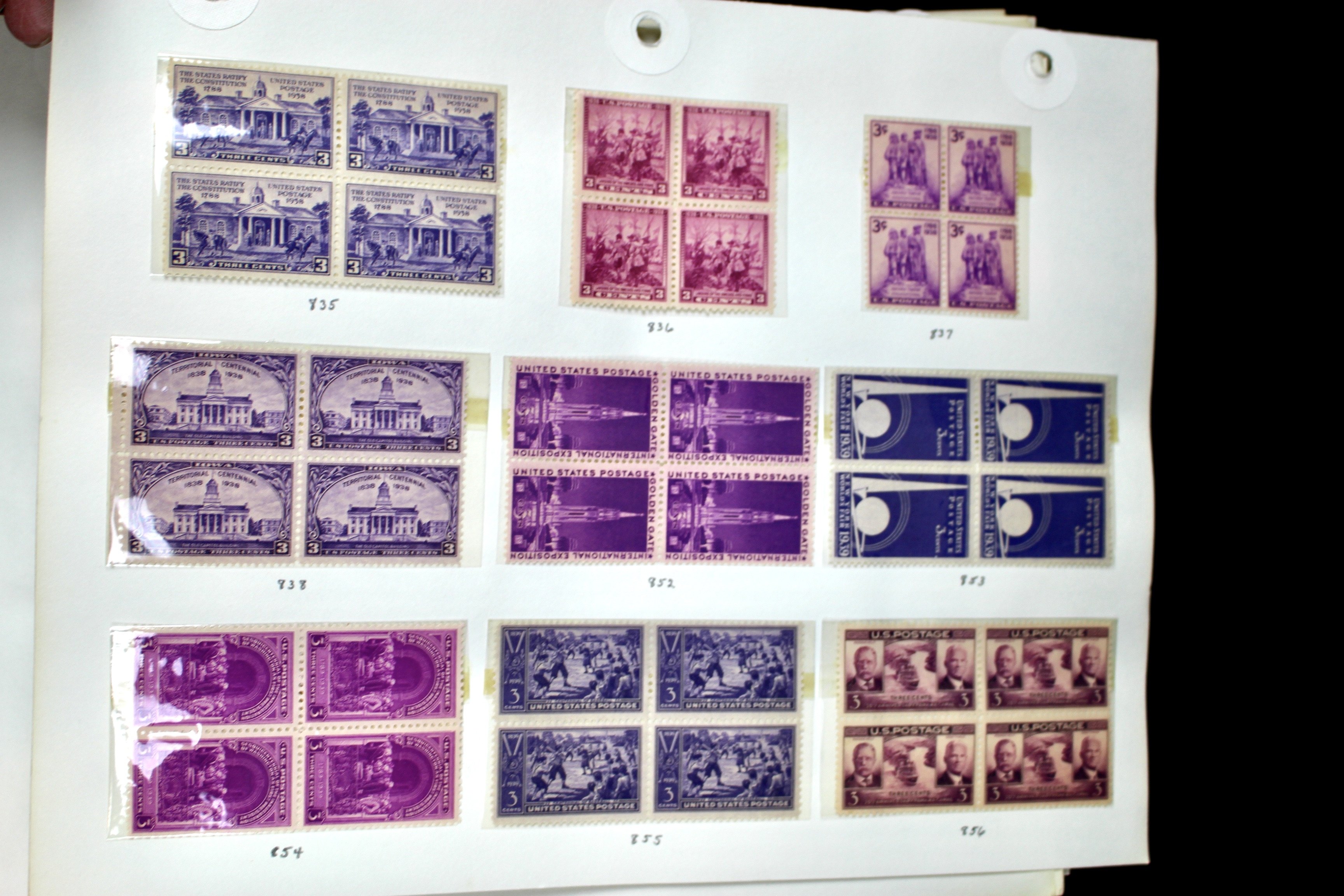 Earlier Collection of U.S. Postage Stamp Blocks and Plate Blocks, 1920s-1940s