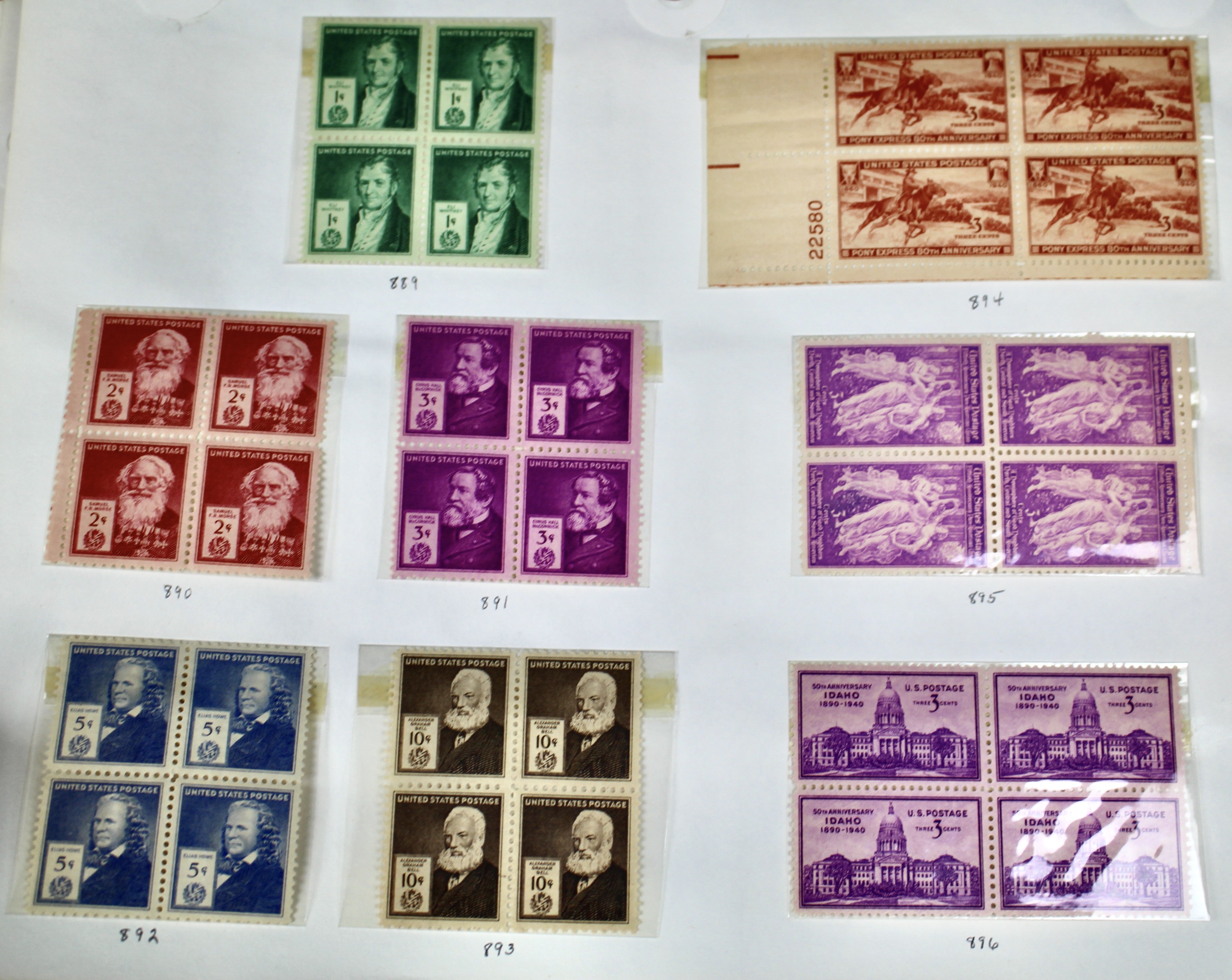 Earlier Collection of U.S. Postage Stamp Blocks and Plate Blocks, 1920s-1940s