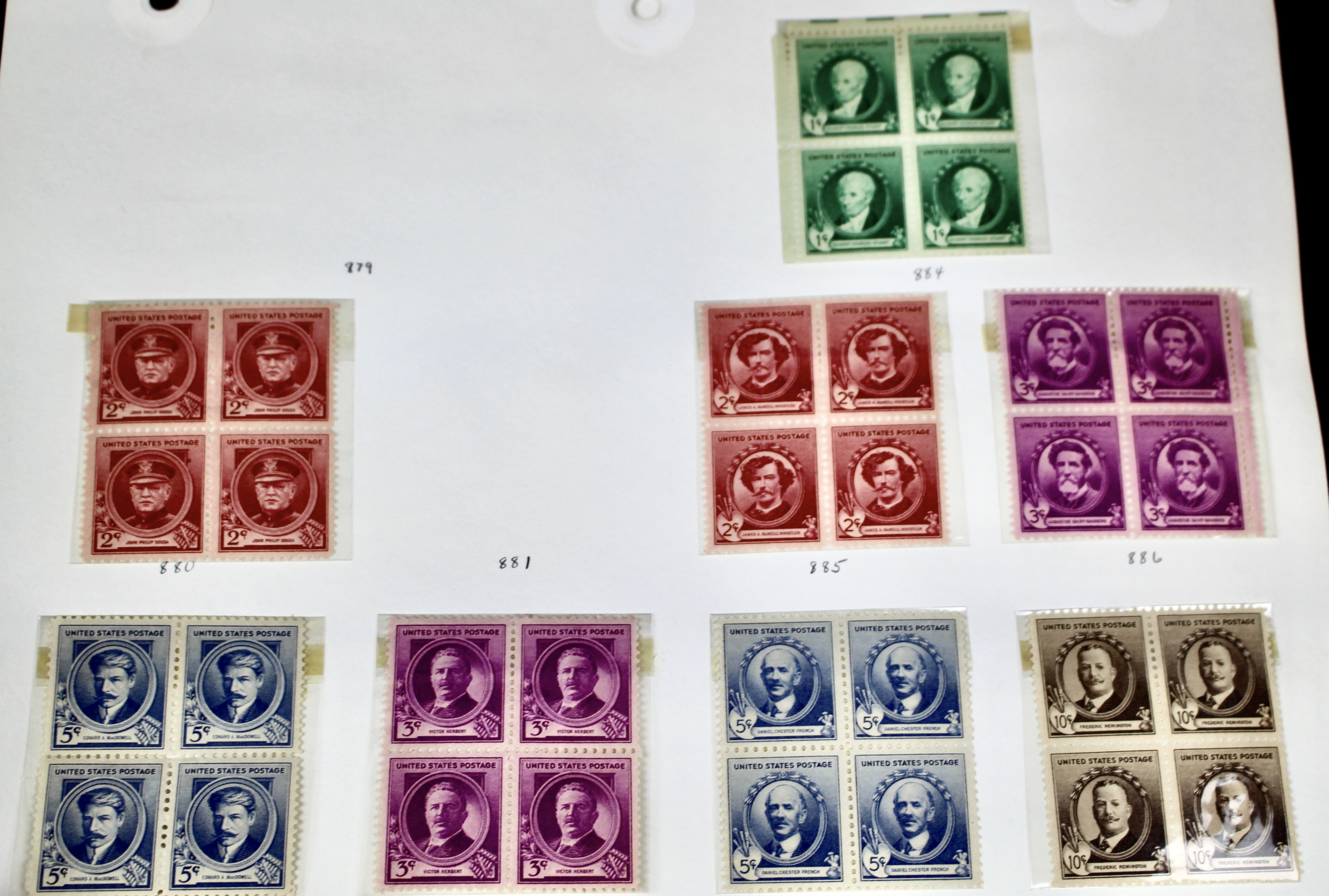 Earlier Collection of U.S. Postage Stamp Blocks and Plate Blocks, 1920s-1940s