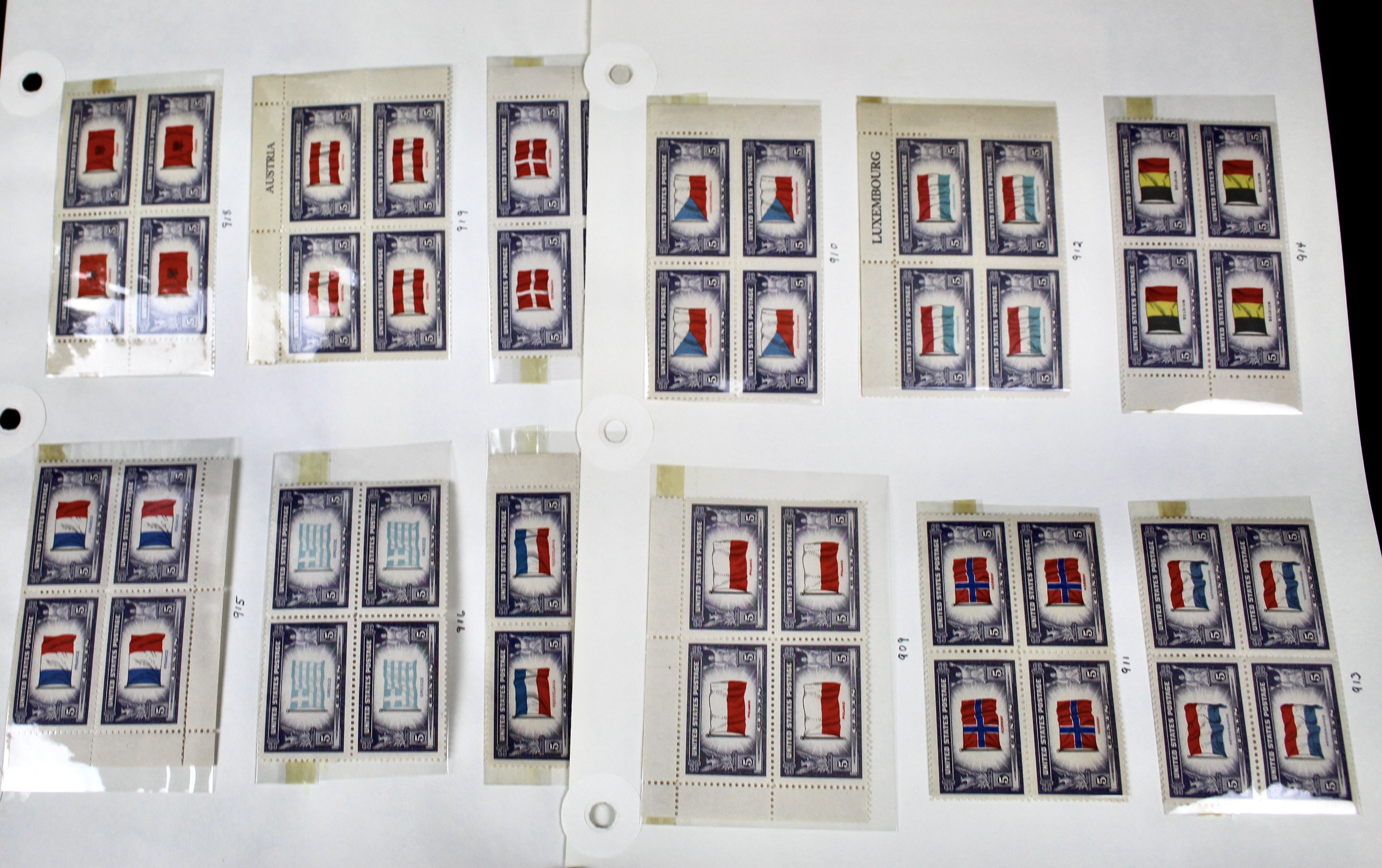 Earlier Collection of U.S. Postage Stamp Blocks and Plate Blocks, 1920s-1940s