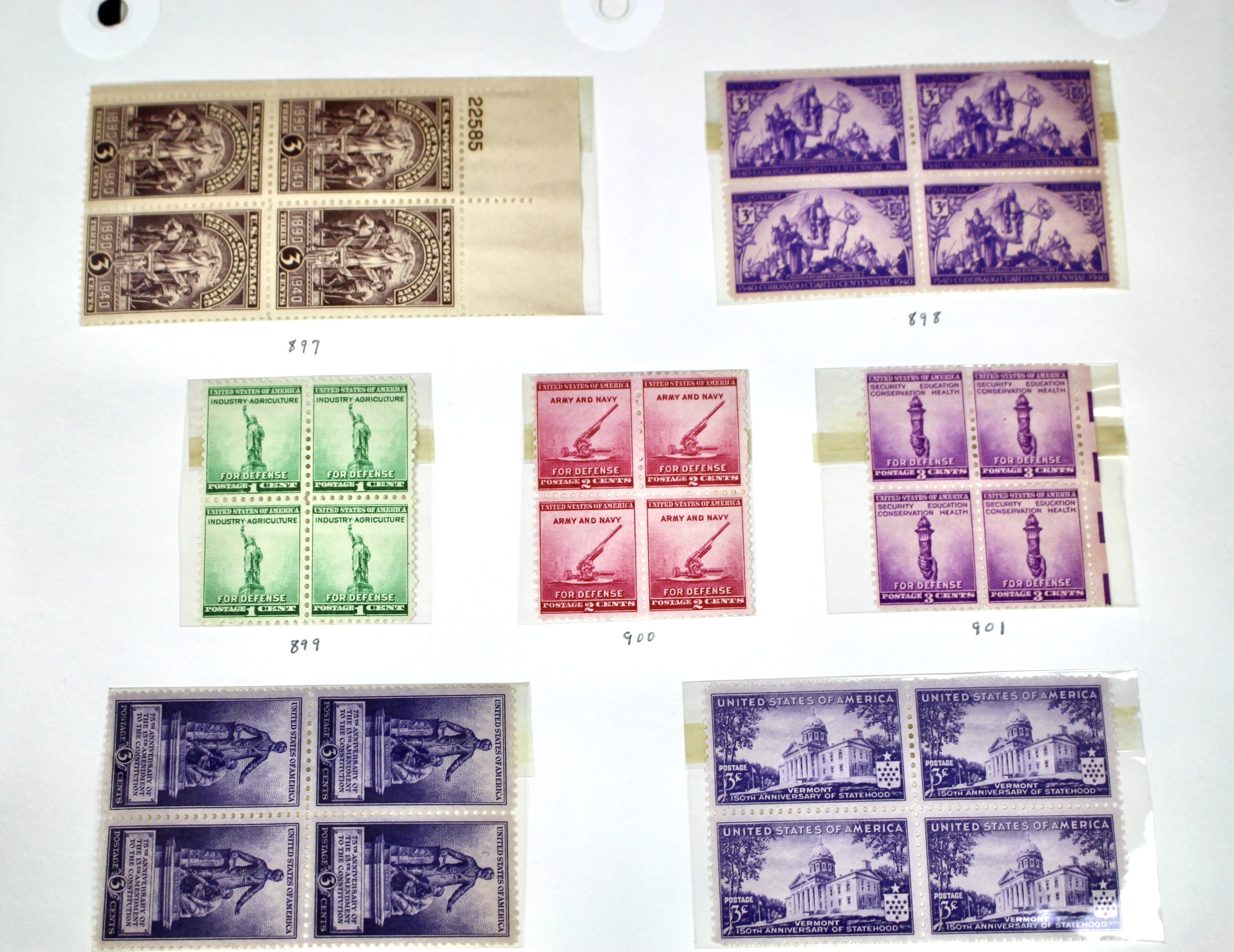 Earlier Collection of U.S. Postage Stamp Blocks and Plate Blocks, 1920s-1940s