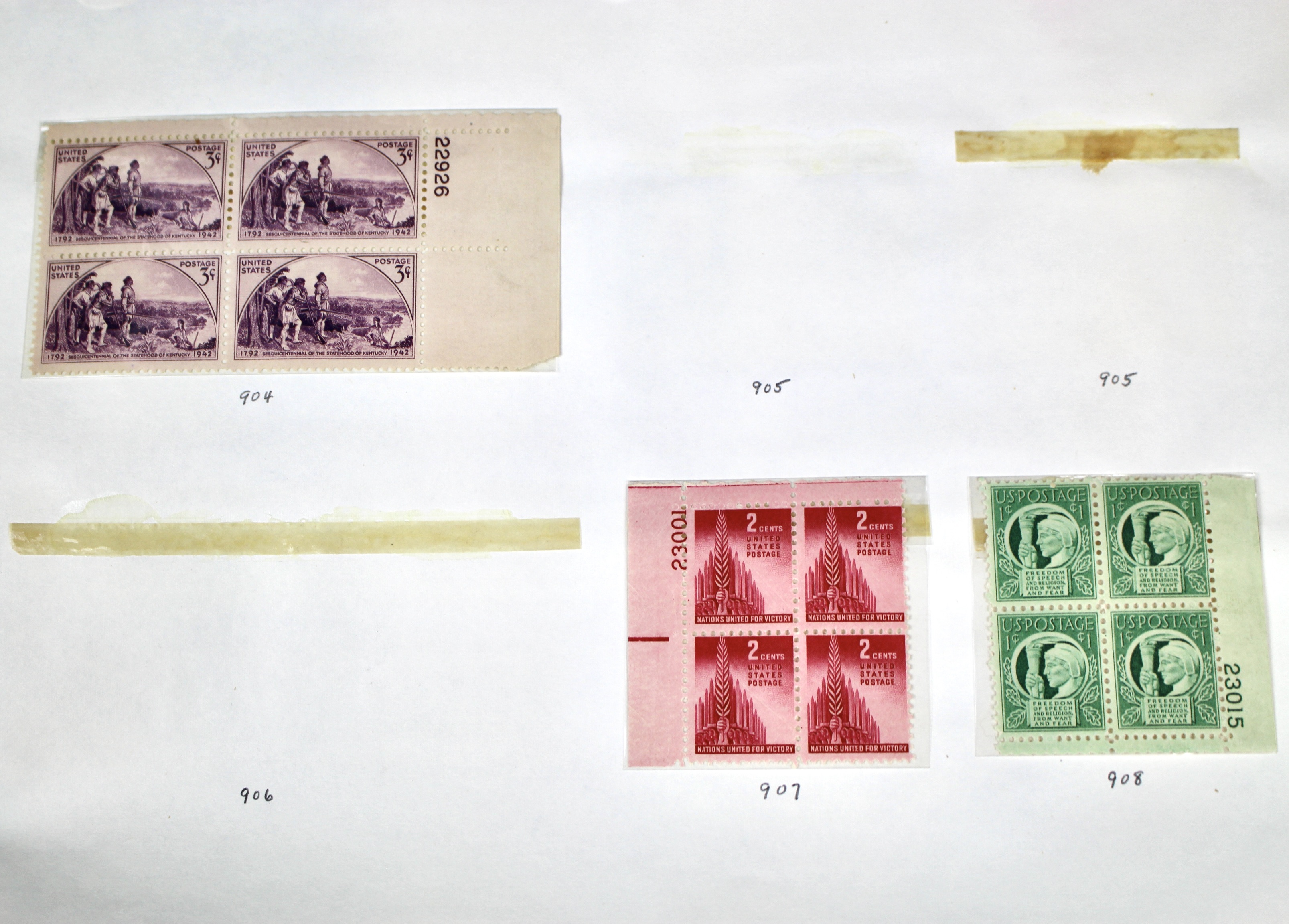 Earlier Collection of U.S. Postage Stamp Blocks and Plate Blocks, 1920s-1940s