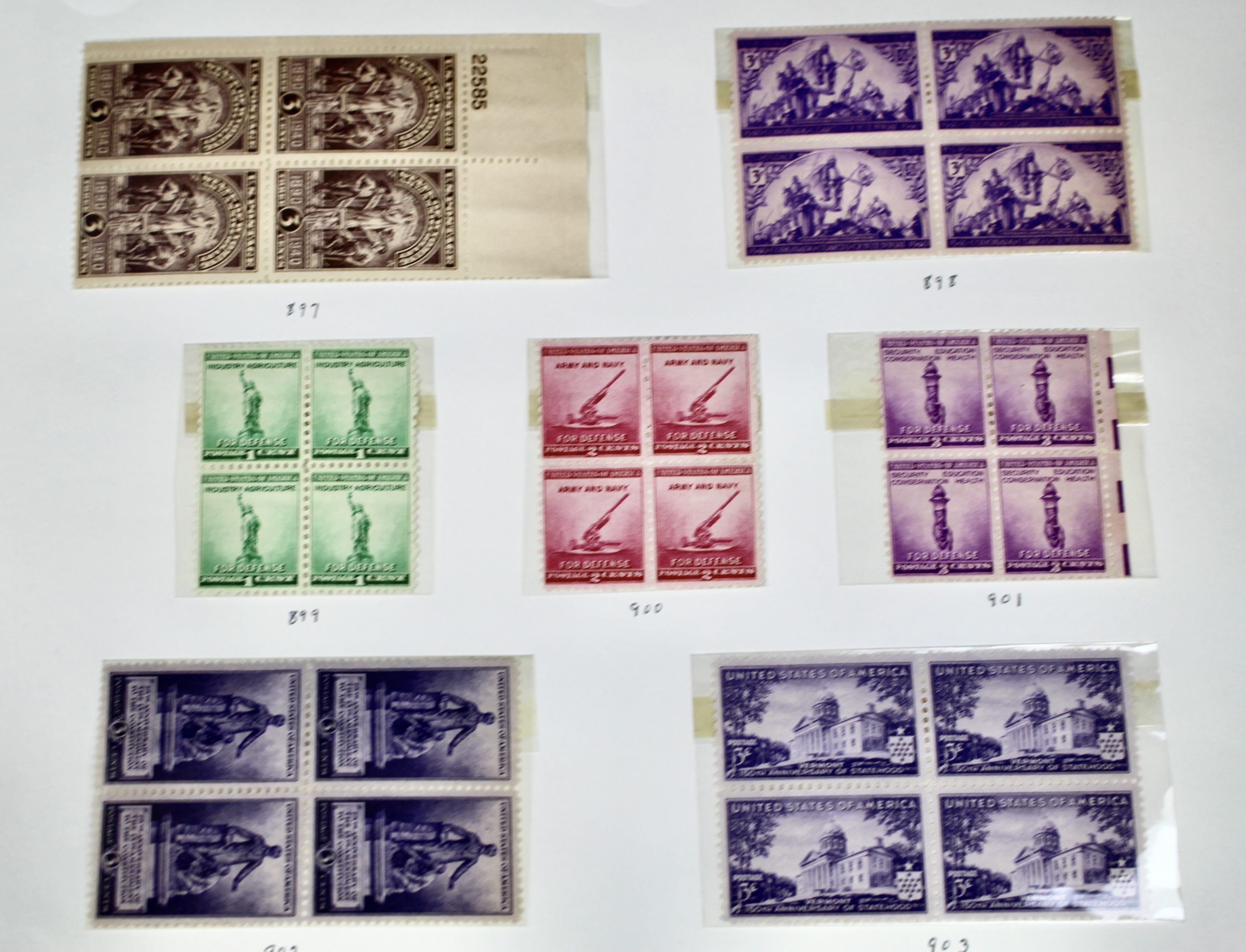 Earlier Collection of U.S. Postage Stamp Blocks and Plate Blocks, 1920s-1940s