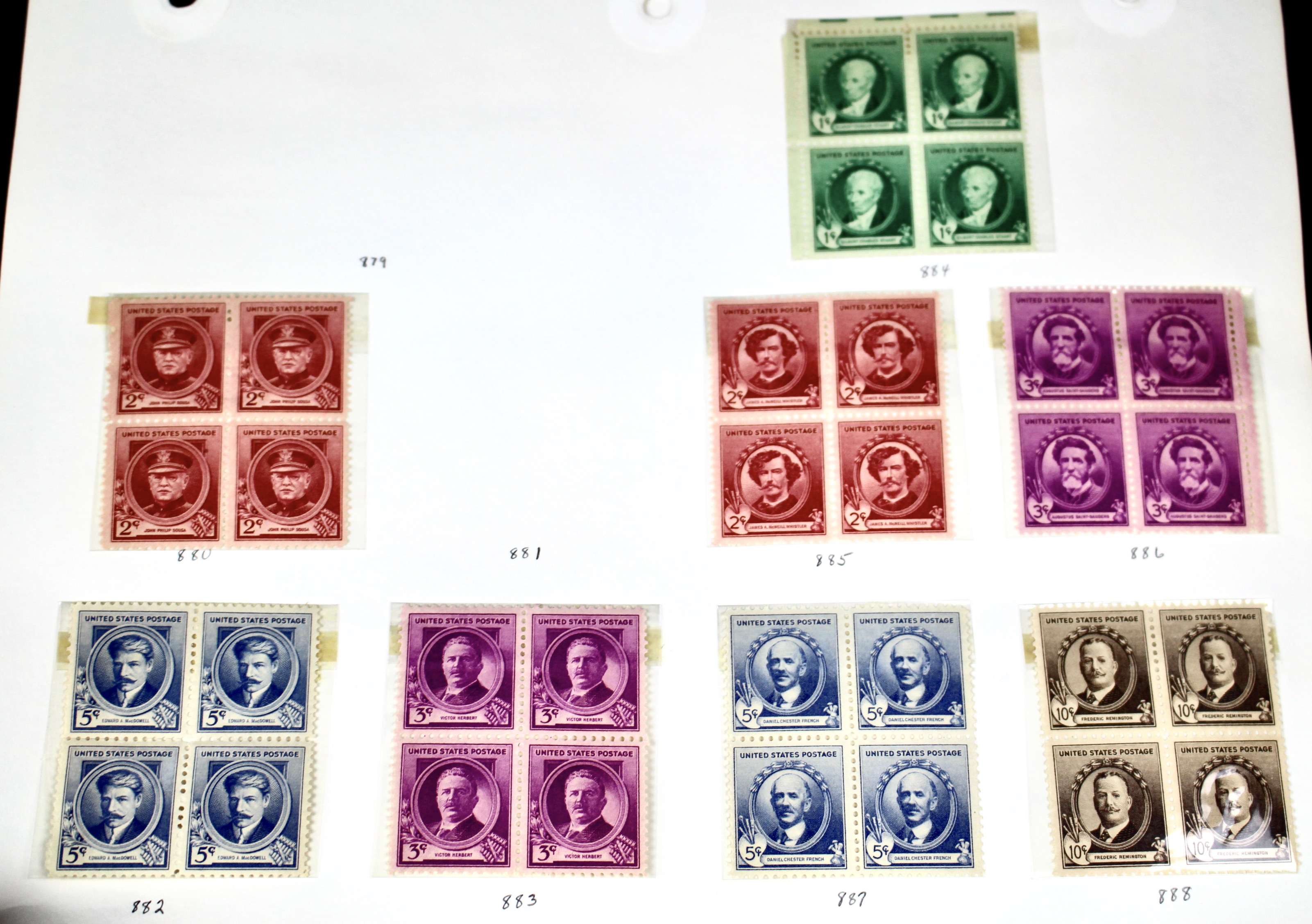 Earlier Collection of U.S. Postage Stamp Blocks and Plate Blocks, 1920s-1940s
