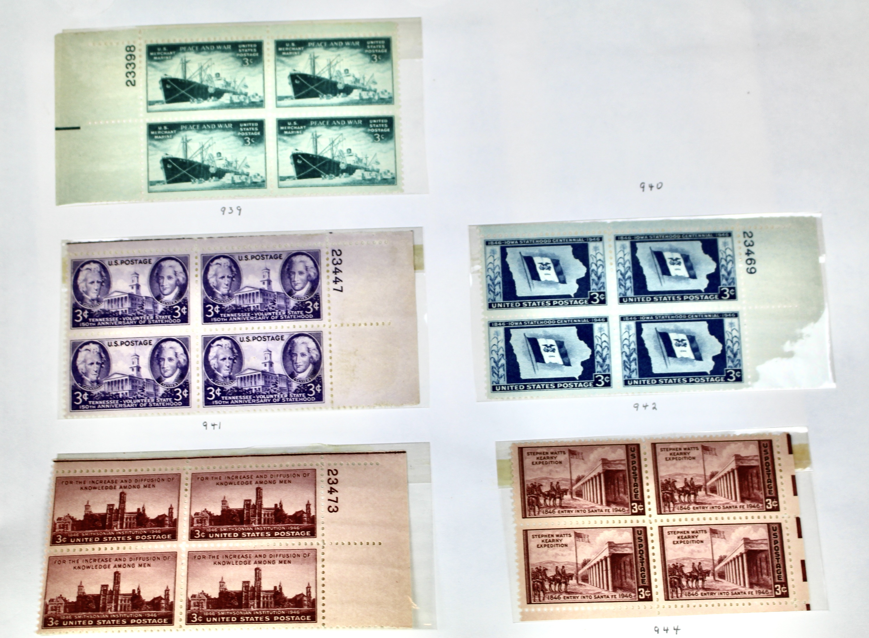 Earlier Collection of U.S. Postage Stamp Blocks and Plate Blocks, 1920s-1940s