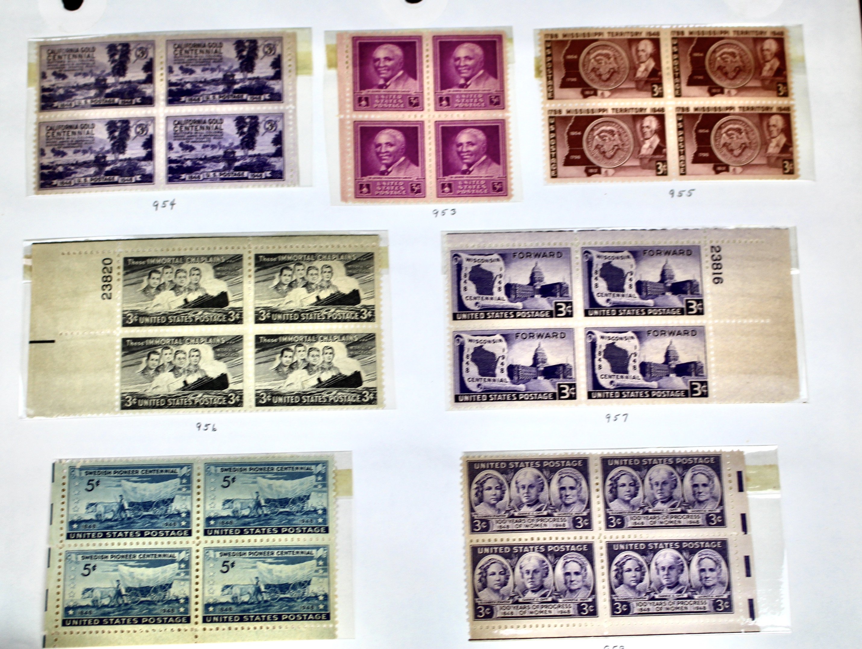 Earlier Collection of U.S. Postage Stamp Blocks and Plate Blocks, 1920s-1940s