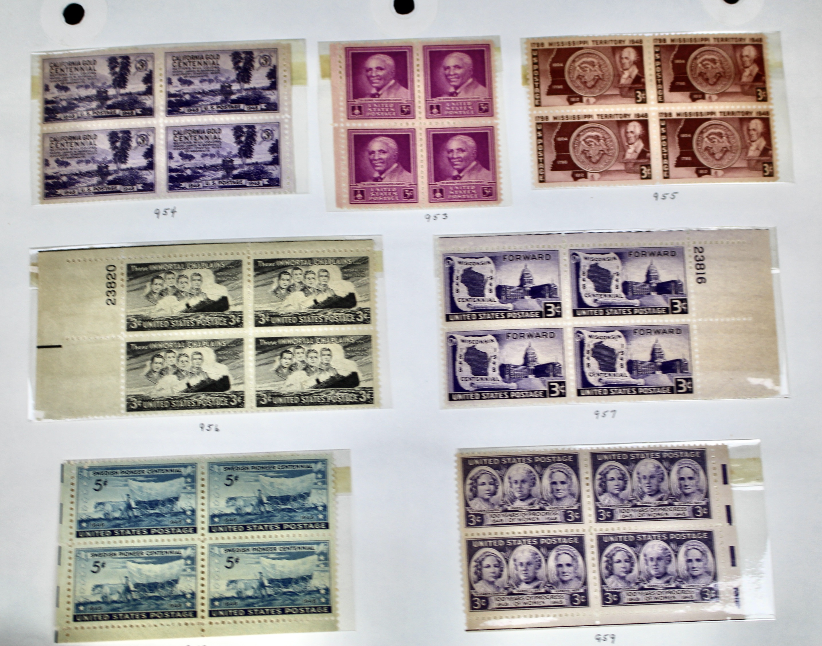 Earlier Collection of U.S. Postage Stamp Blocks and Plate Blocks, 1920s-1940s