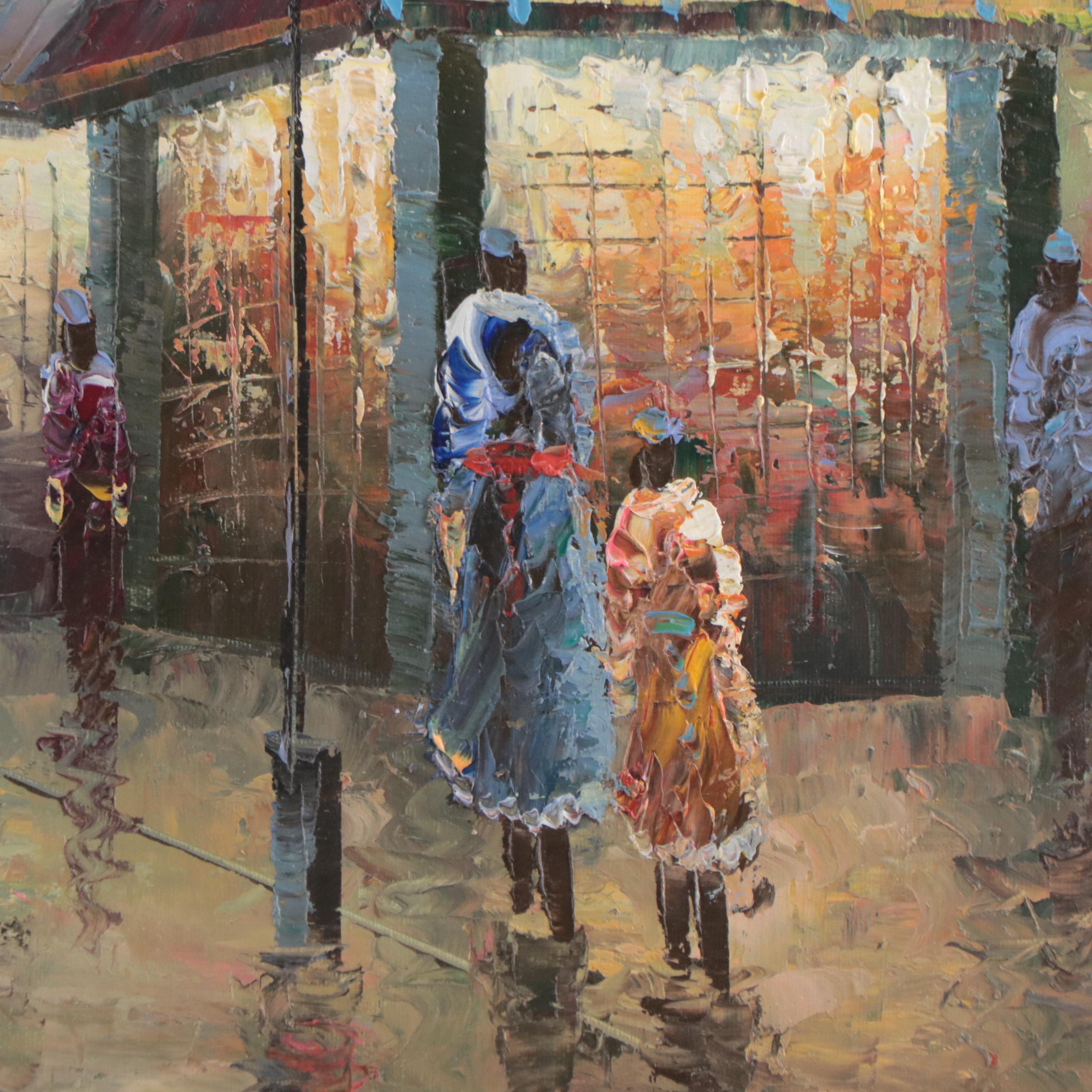 Oil Painting of Paris Street Scene