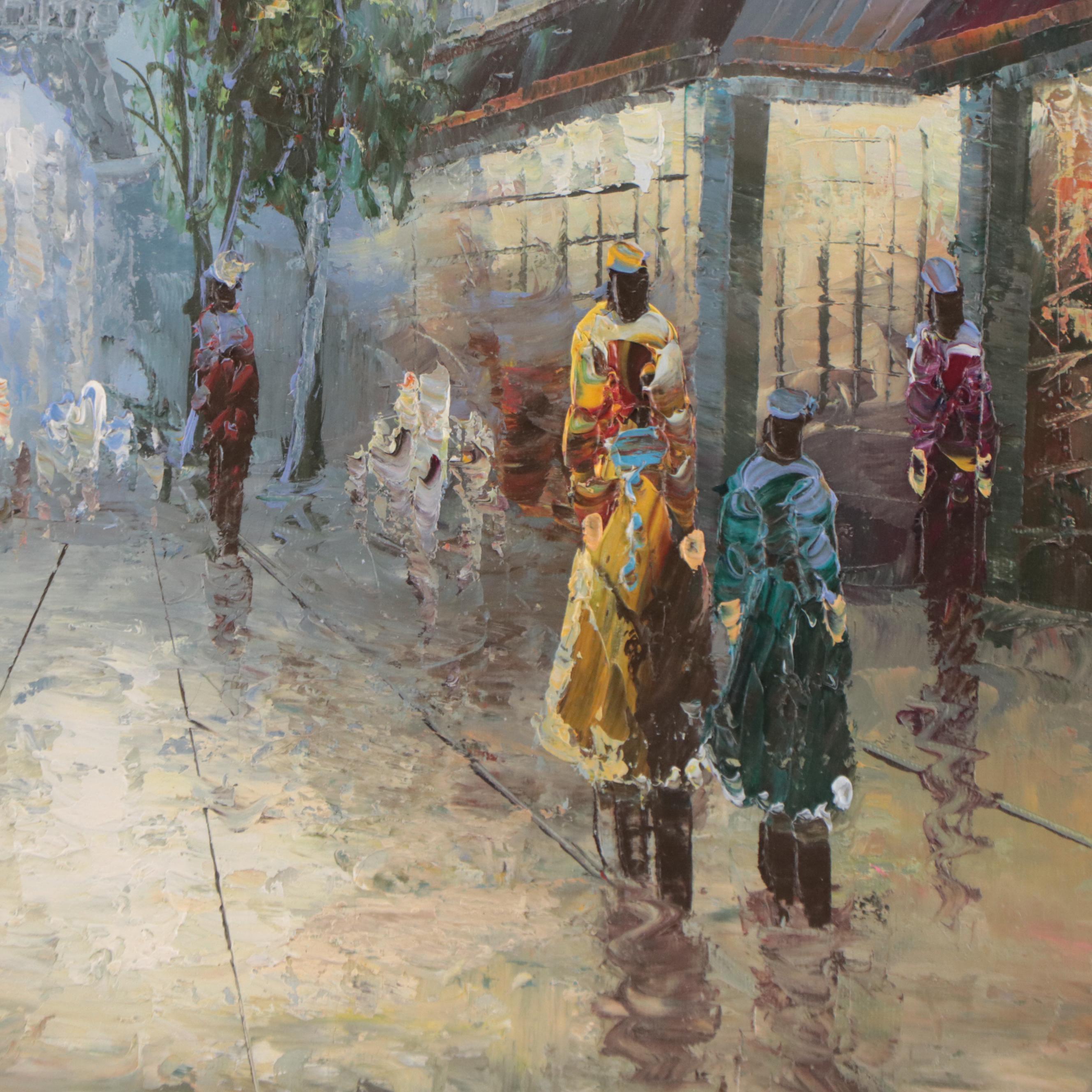 Oil Painting of Paris Street Scene