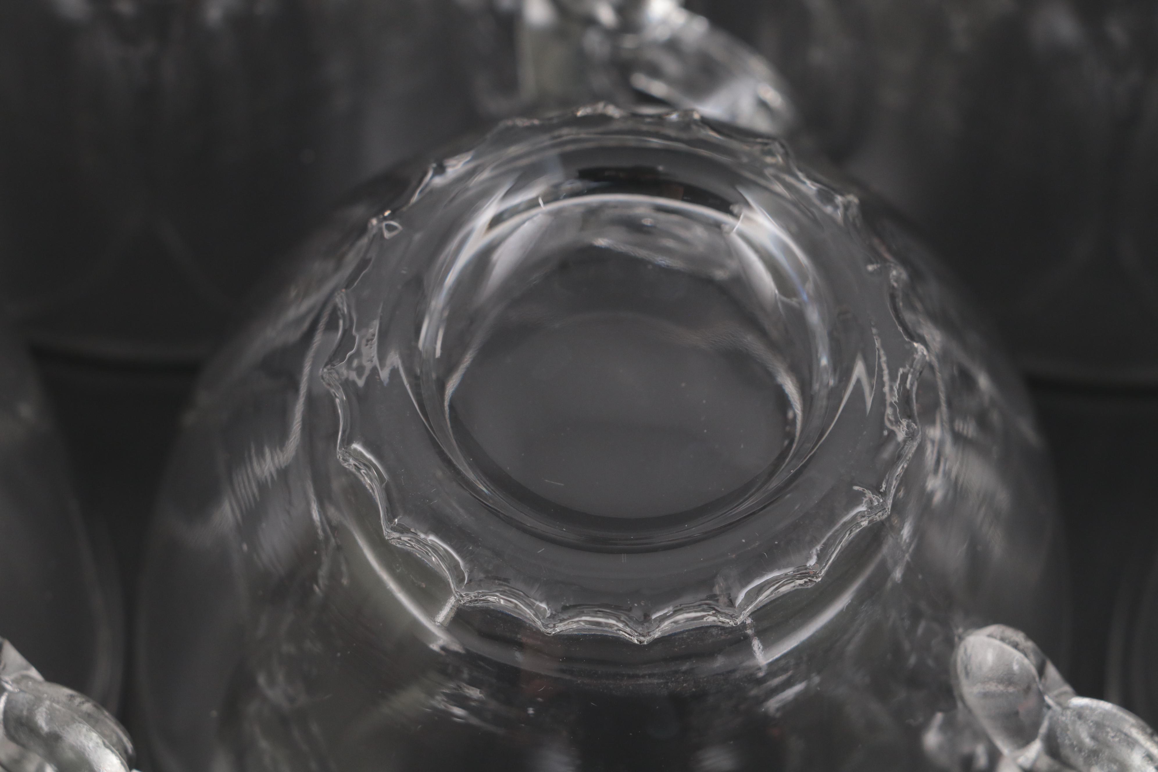 Heisey "Lariat" Blown Glass Punch Bowl and Ladle with Cups, circa 1948