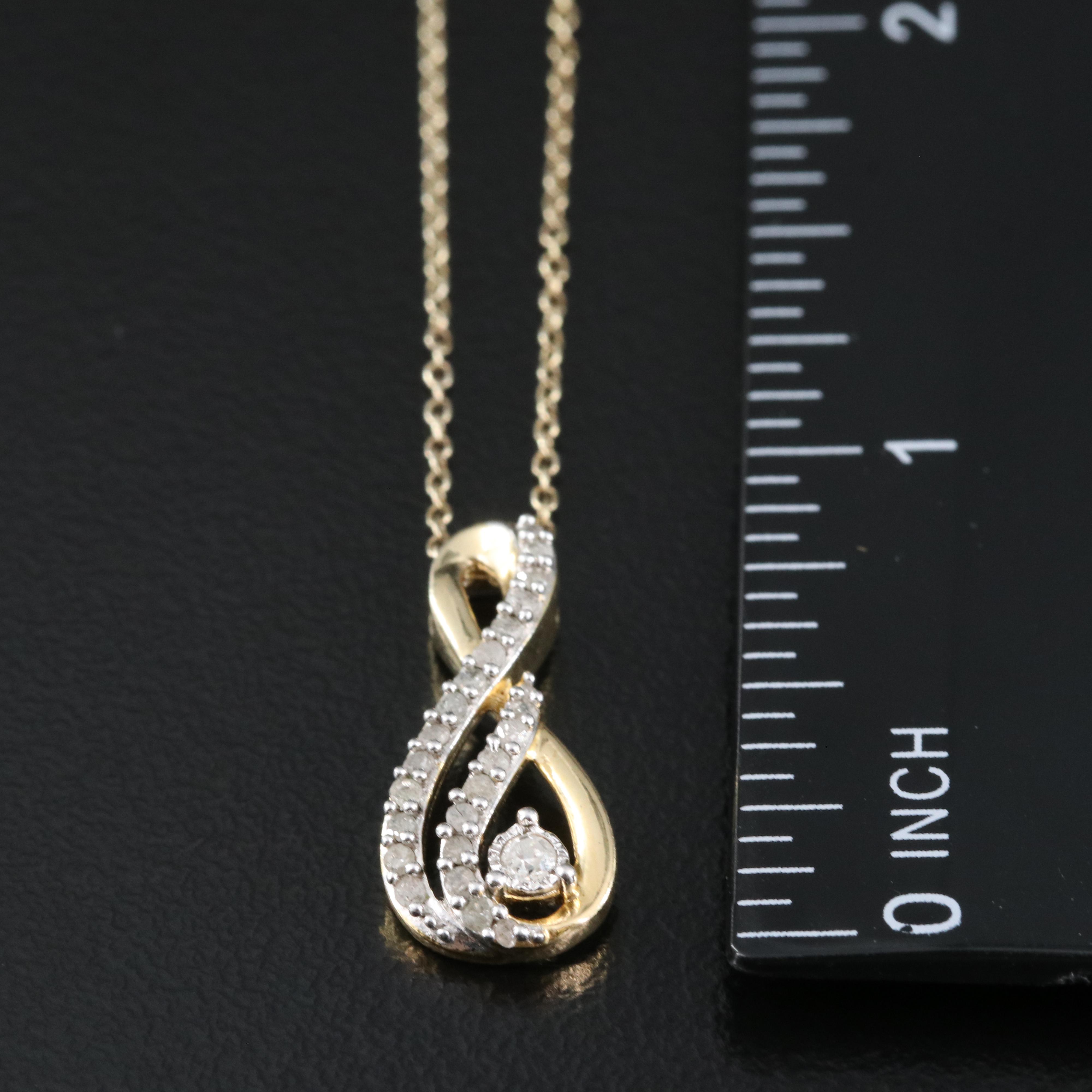 Sterling Diamond Infinity Pendant Necklace