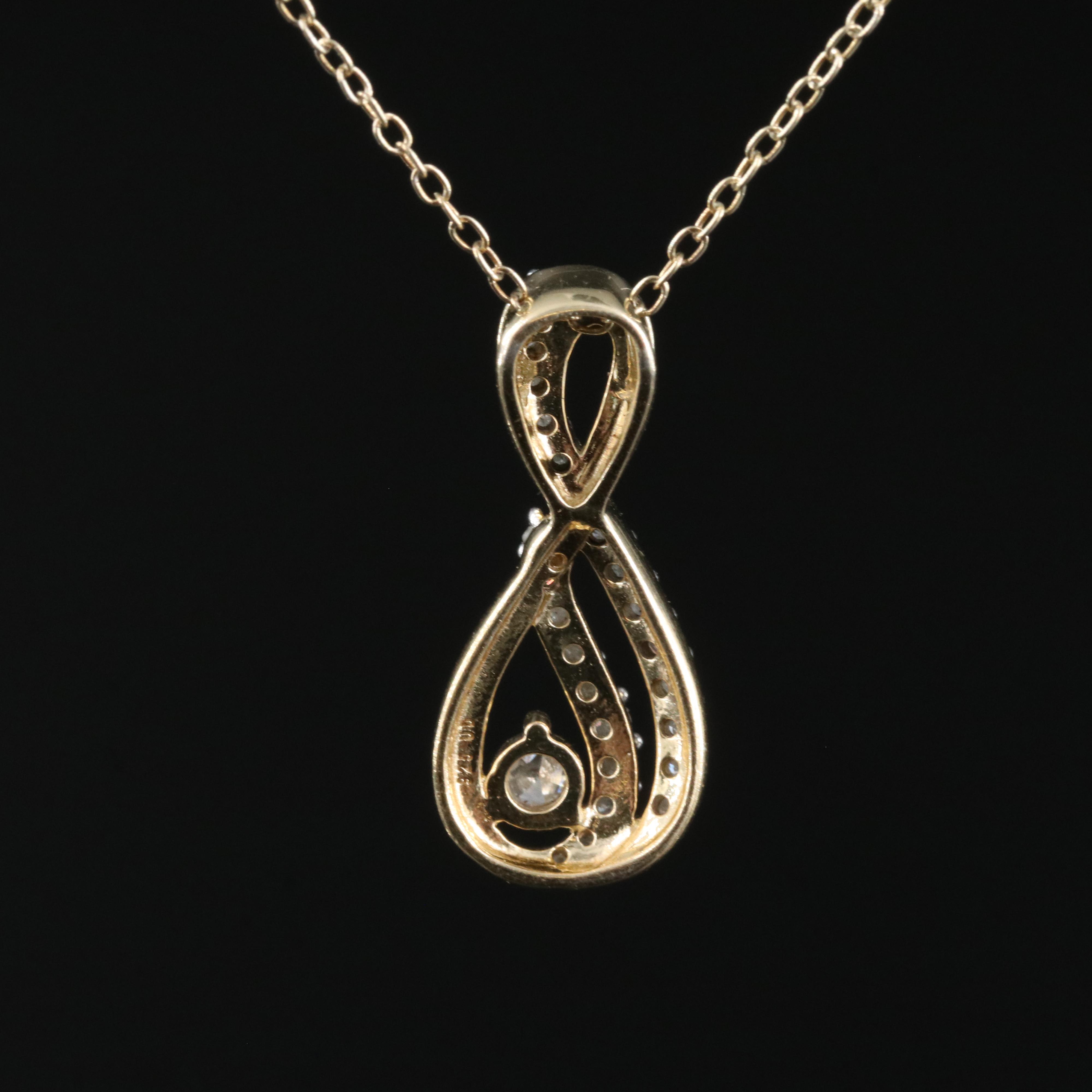 Sterling Diamond Infinity Pendant Necklace