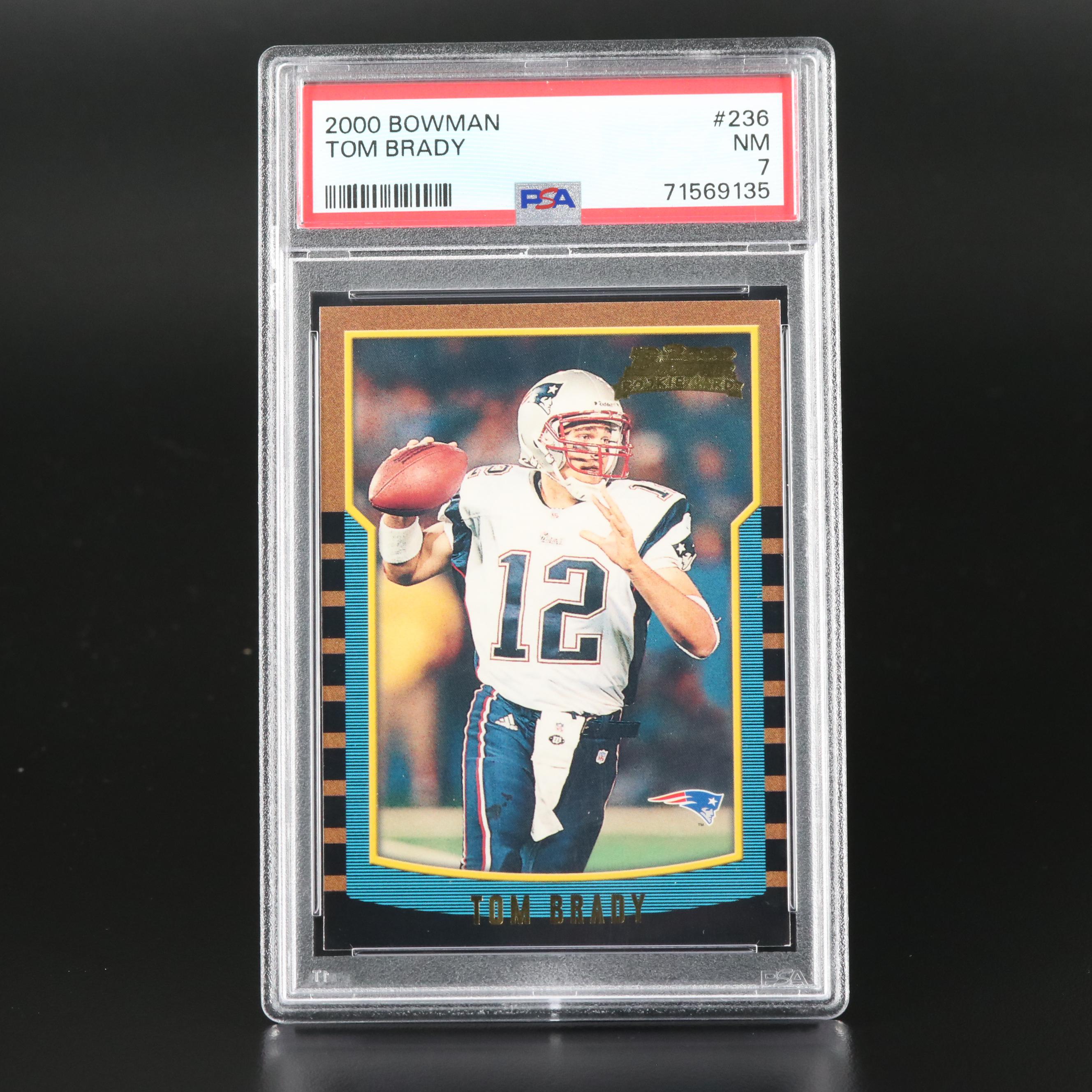 2000 Bowman Tom Brady Rookie Patriots #236 Graded PSA NM 7 Football Card