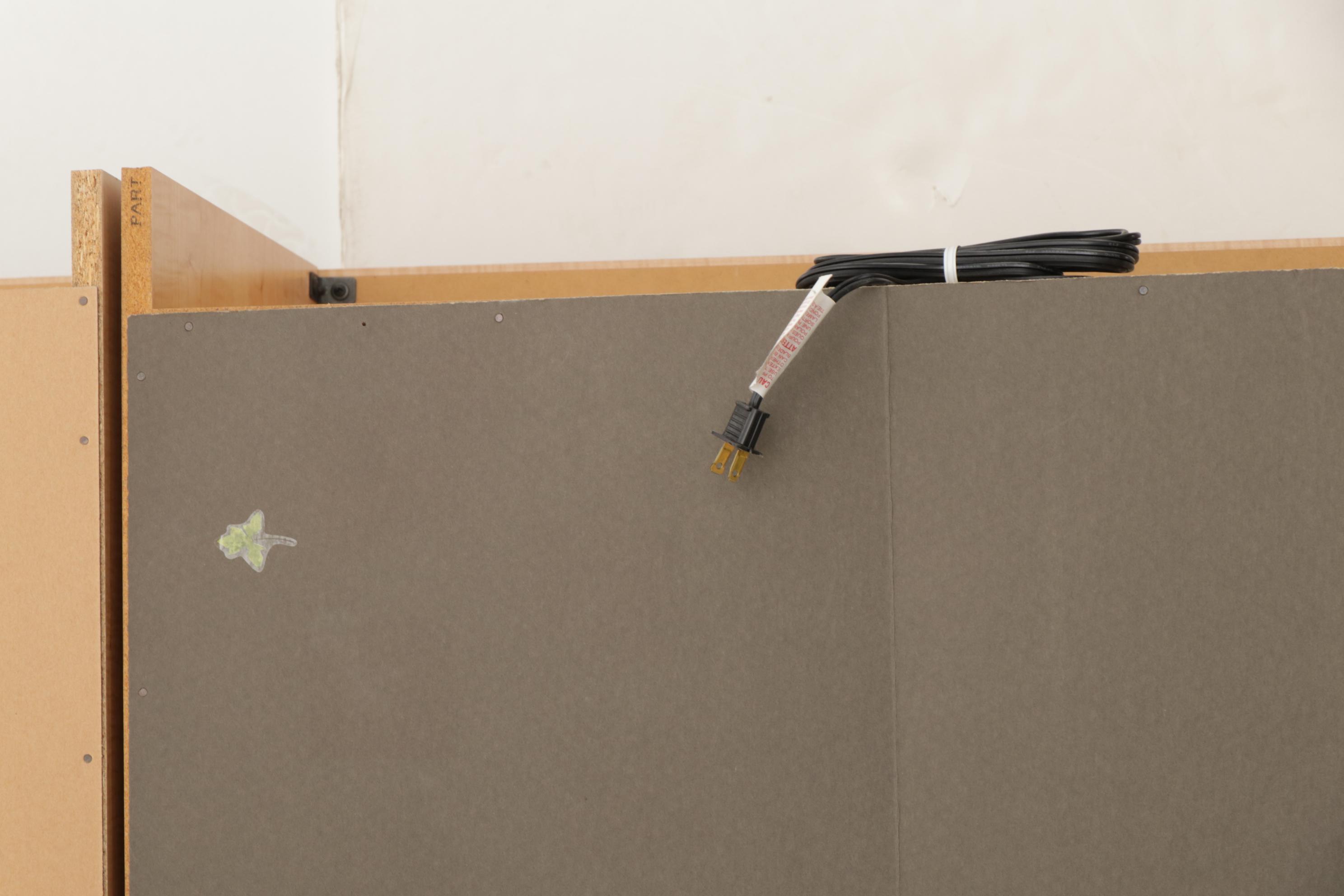 Contemporary Wood-Grained Laminate Illuminated Desk System