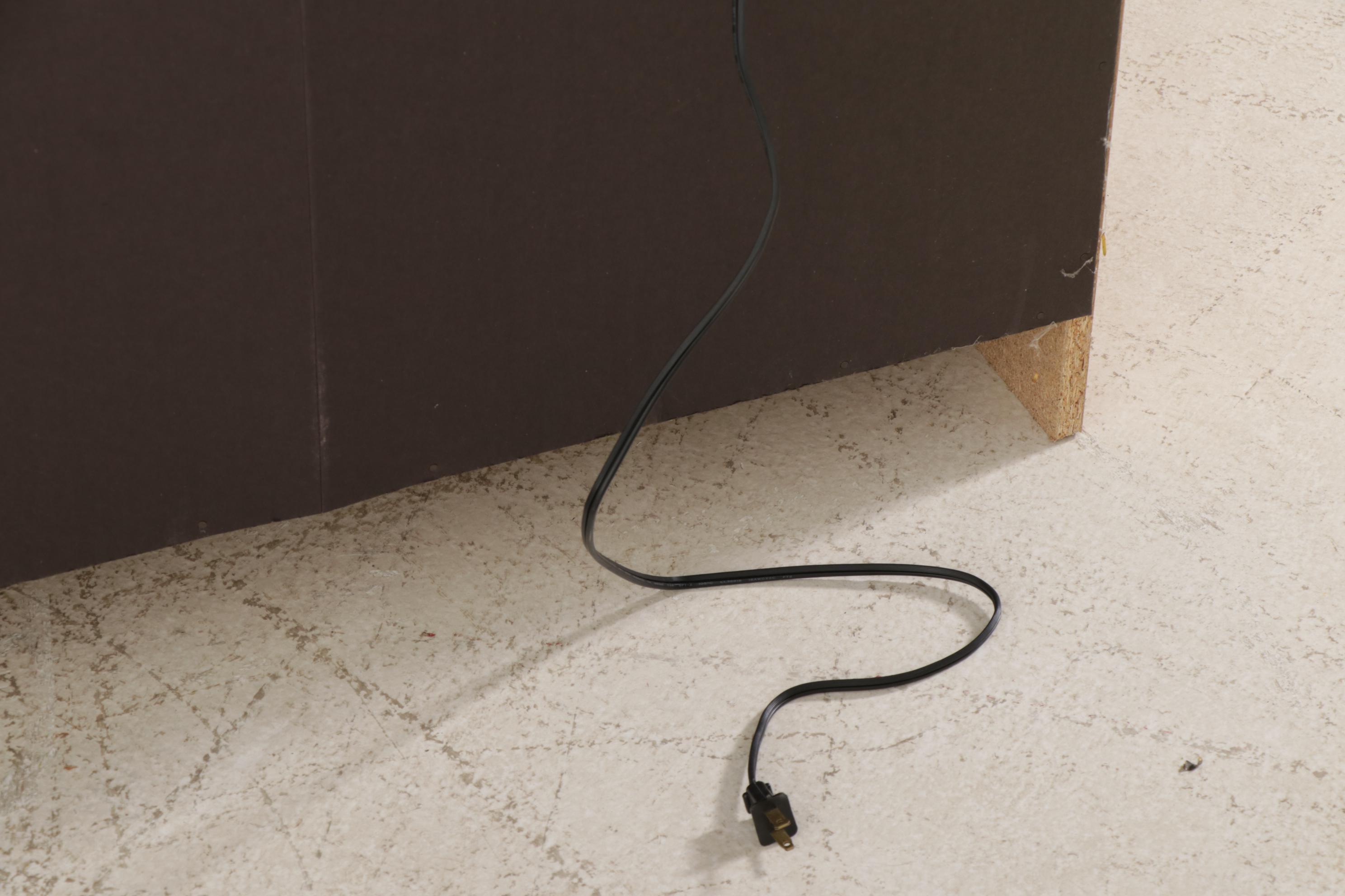 Contemporary Wood-Grained Laminate Illuminated Desk System