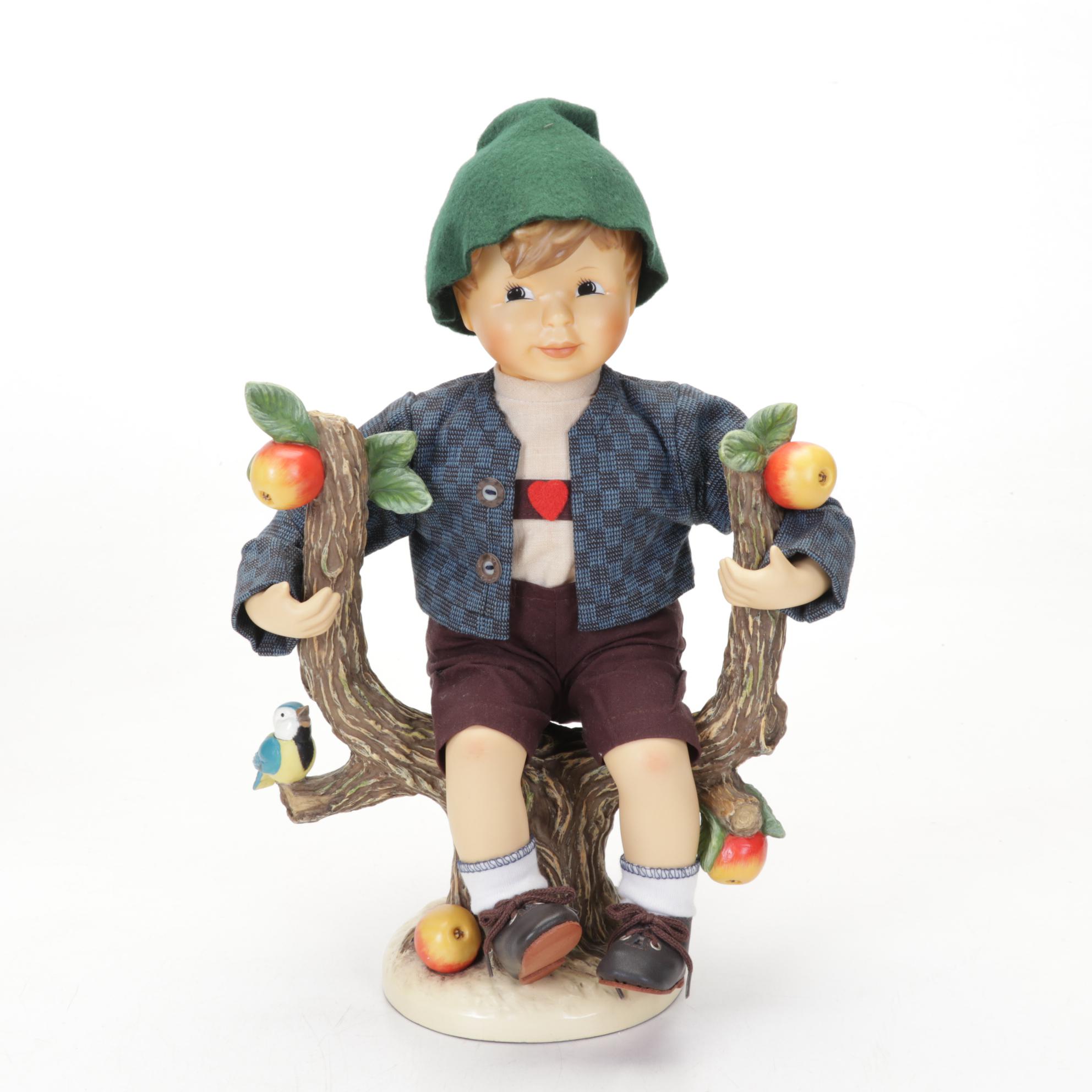 Goebel "Apple Tree Boy" and "Apple Tree Girl" Porcelain Hummel Dolls