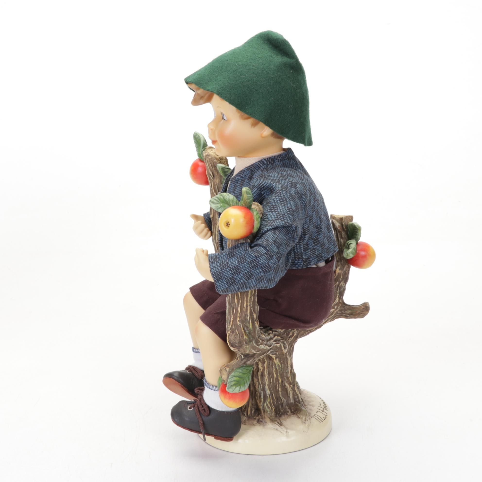 Goebel "Apple Tree Boy" and "Apple Tree Girl" Porcelain Hummel Dolls