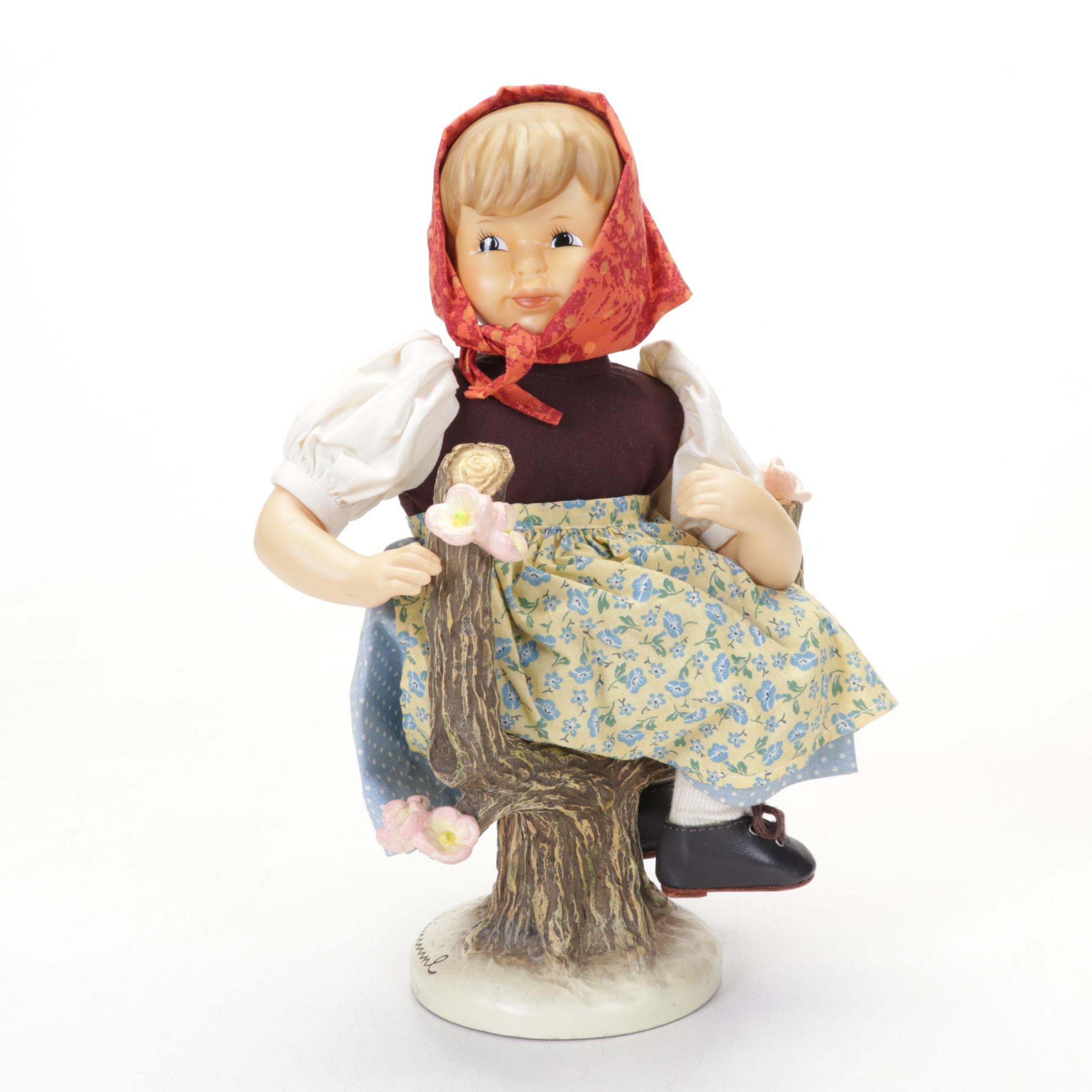 Goebel "Apple Tree Boy" and "Apple Tree Girl" Porcelain Hummel Dolls