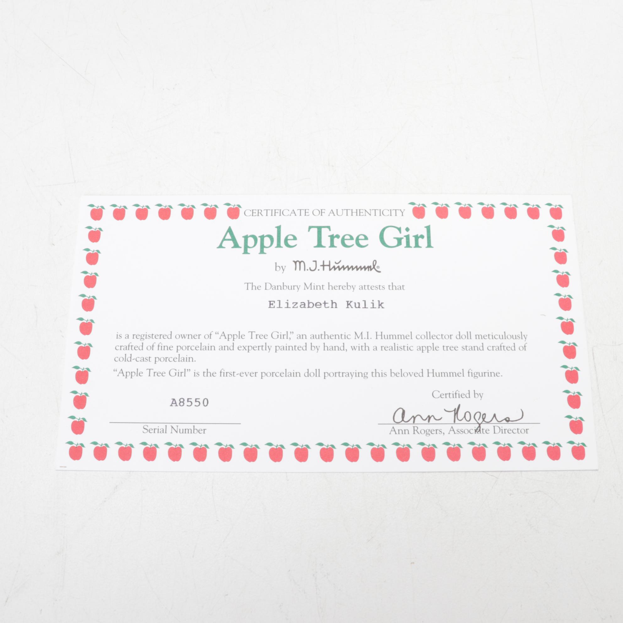 Goebel "Apple Tree Boy" and "Apple Tree Girl" Porcelain Hummel Dolls