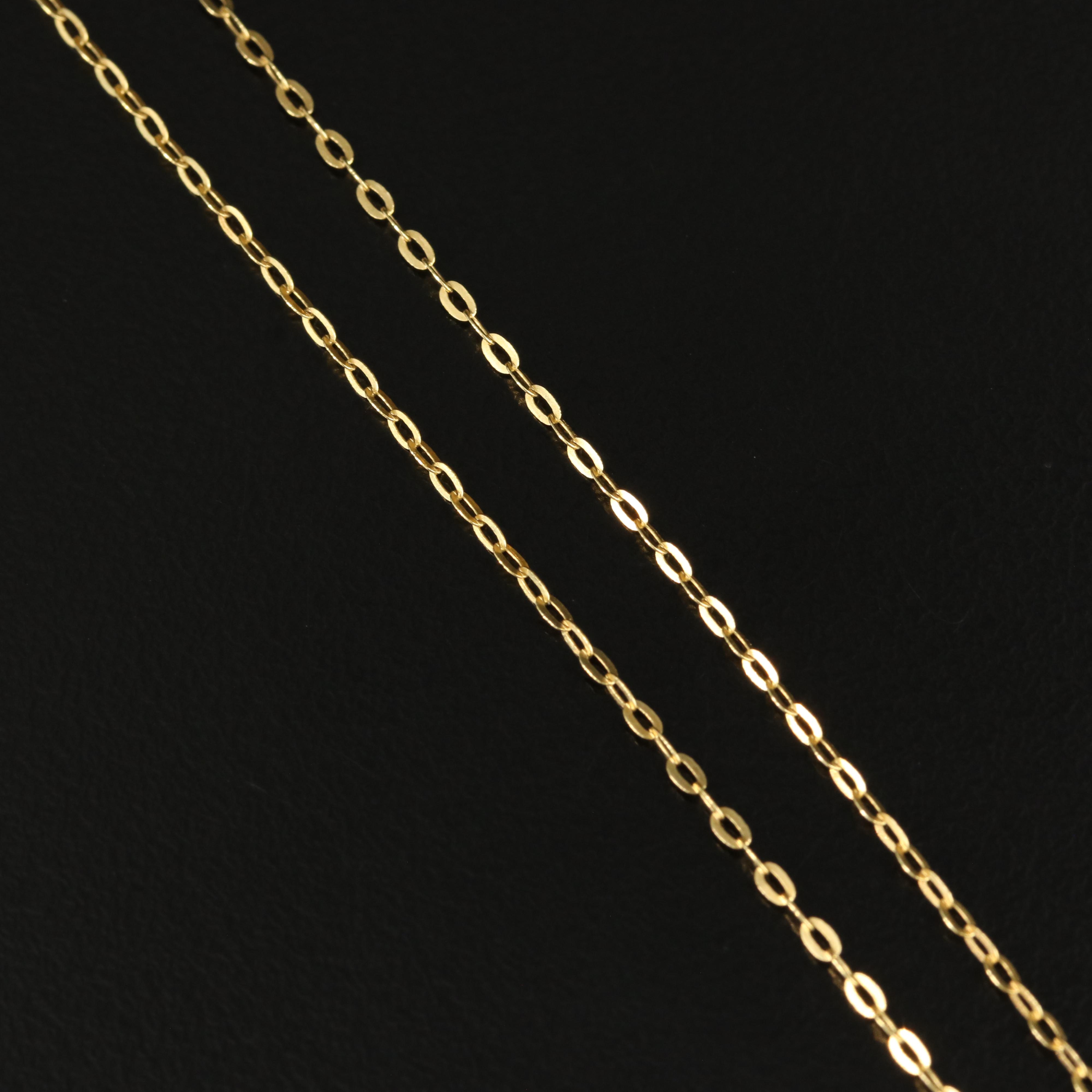 14K Citrine and Diamond Pendant Necklace