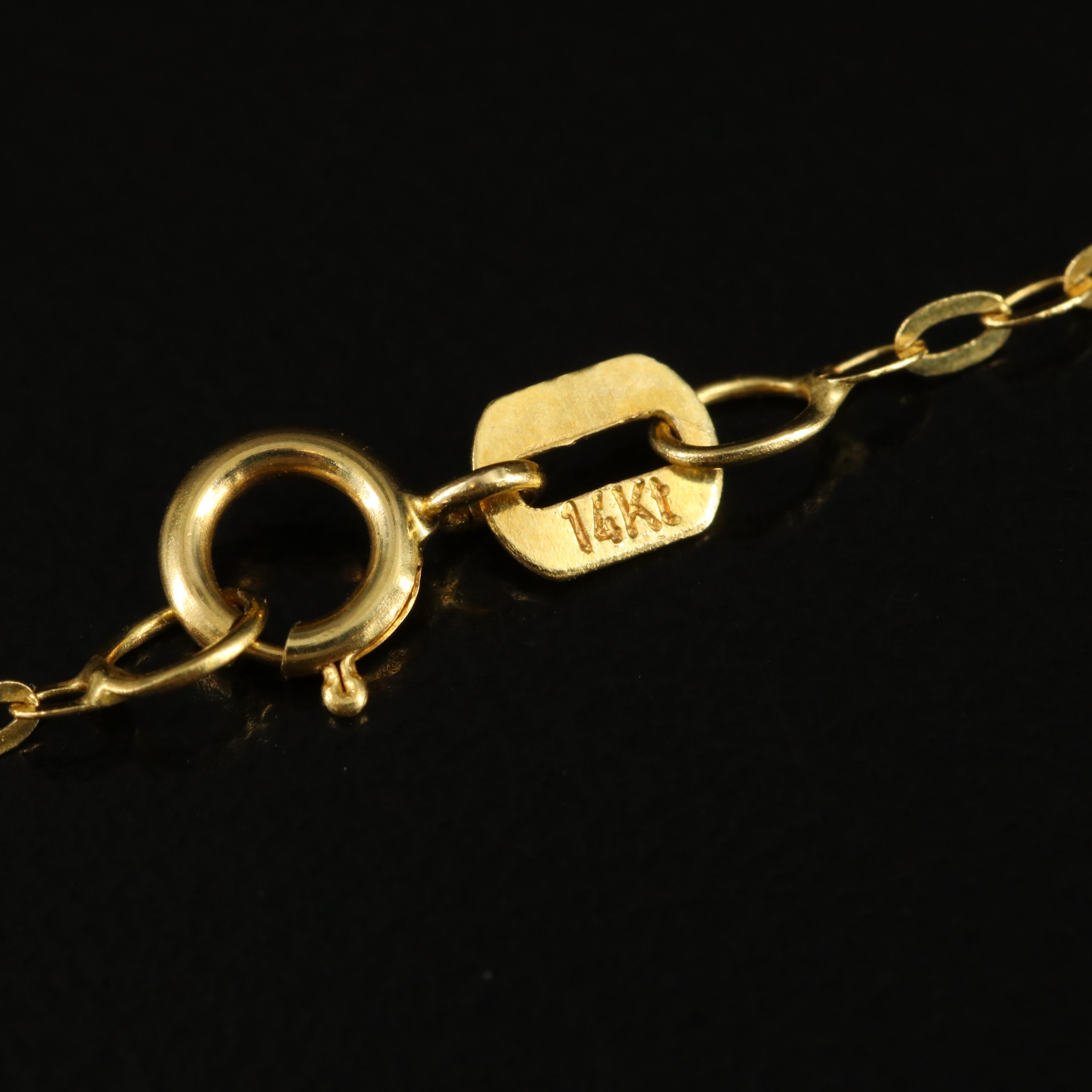 14K Citrine and Diamond Pendant Necklace