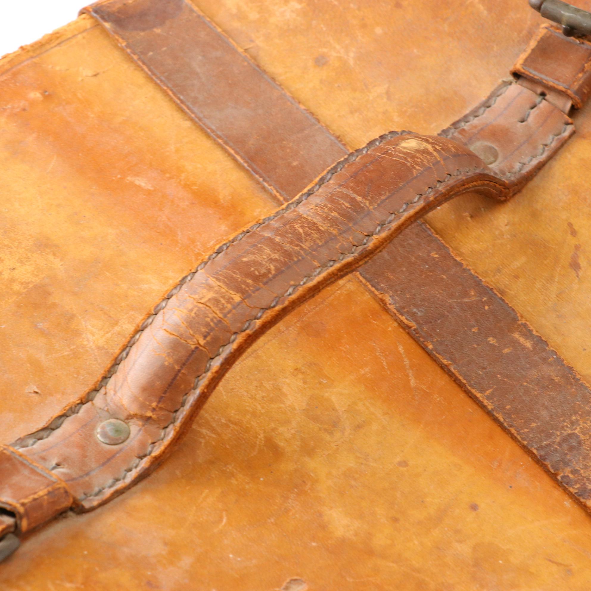 Young Bros. Beaver Fur Top Hat with Silk Band and Leather Hat Box, Late 1800s
