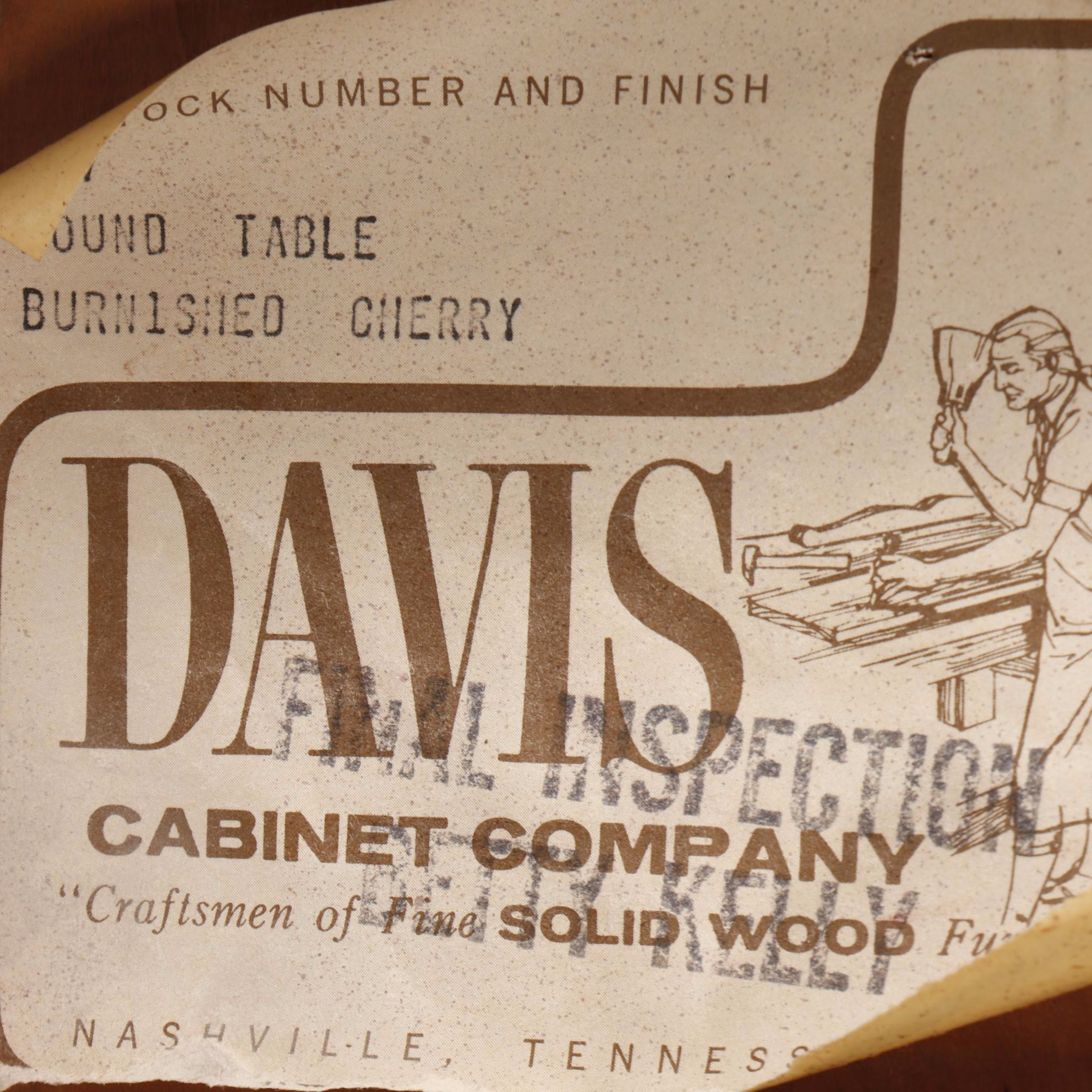 Five-Piece Colonial Style Cherrywood Dining Set, Including Davis Cabinet Company