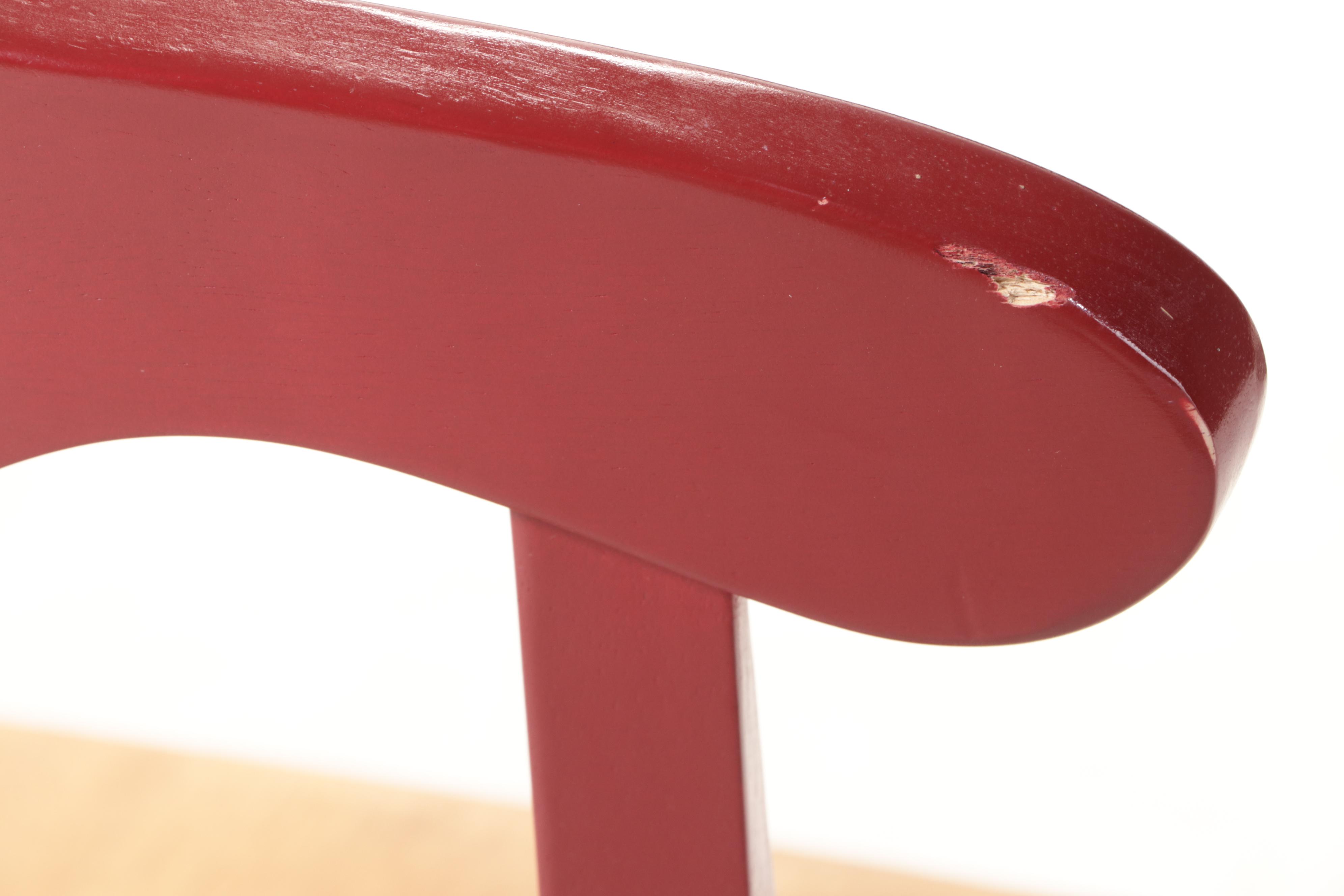 French Country Style Rubberwood and Parcel-Painted Counter Stool