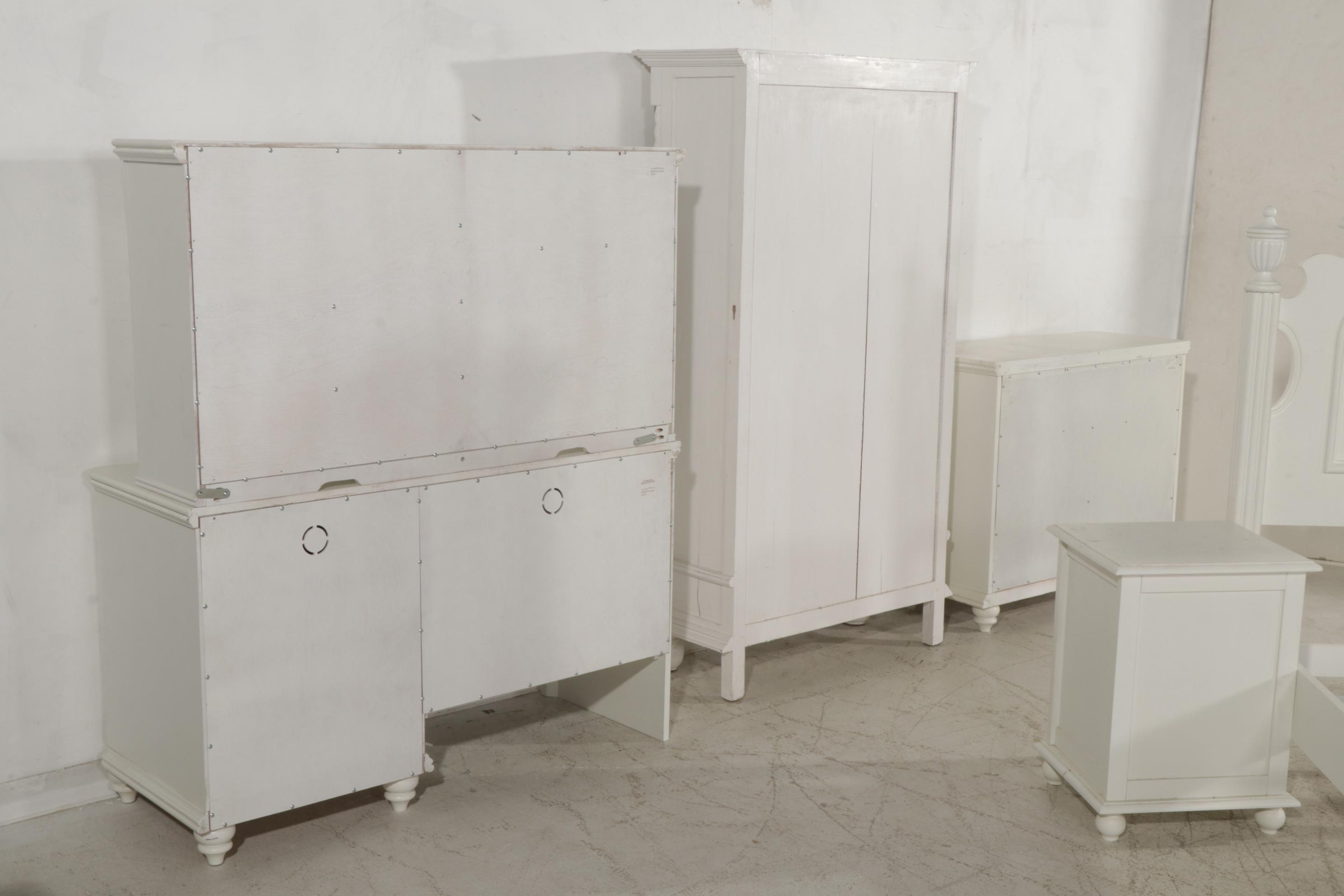 American Signature White-Painted Wooden Bedroom Suite