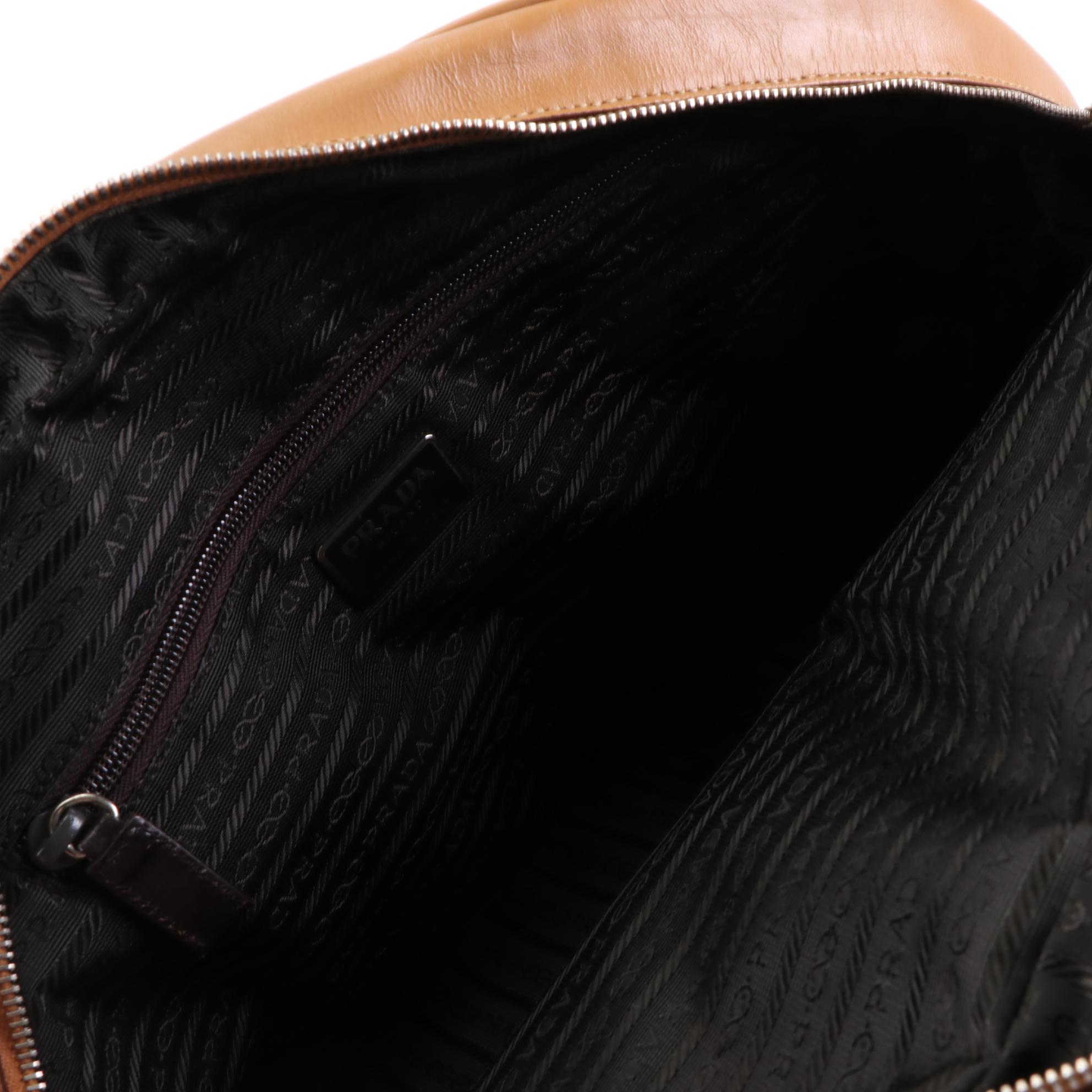 Prada Vitello Drive Bowler Bag in Perforated Leather