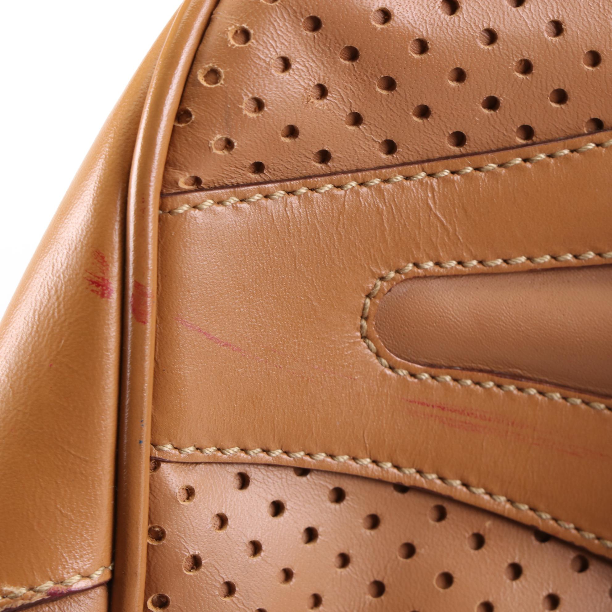 Prada Vitello Drive Bowler Bag in Perforated Leather