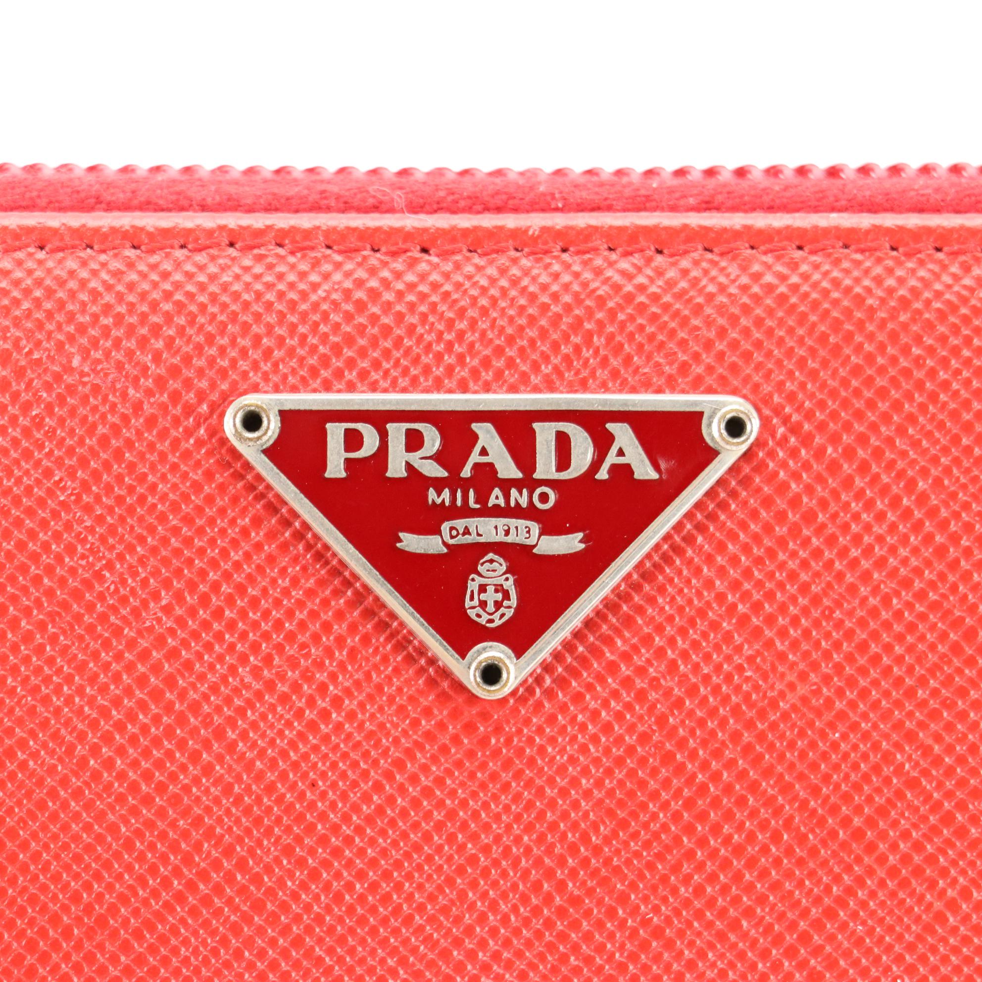 Prada Zip Around Wallet in Saffiano Leather